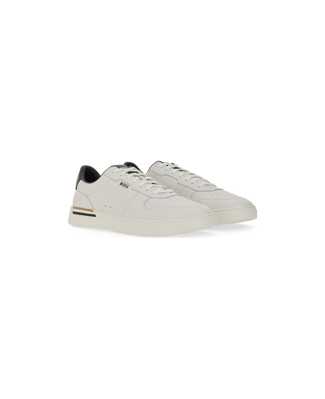 Hugo Boss Leather Sneaker - WHITE