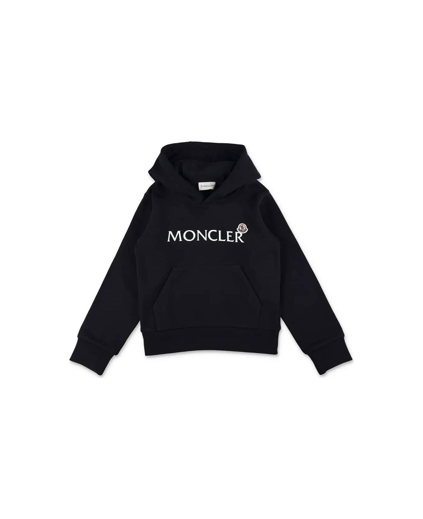 Moncler Night Blue Logoed Hoodie | italist