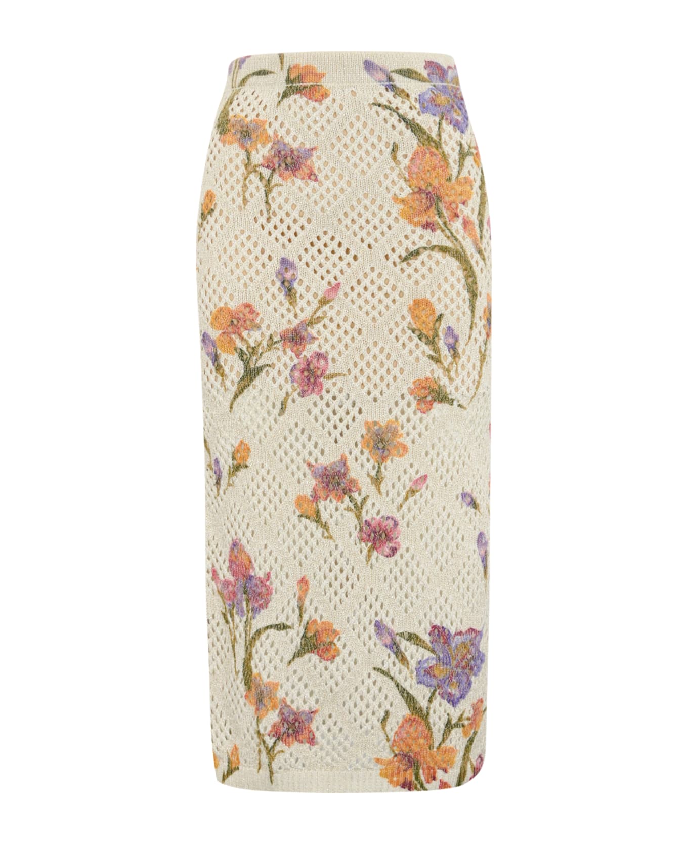 TwinSet Mesh Skirt With Floral Print - St.iris
