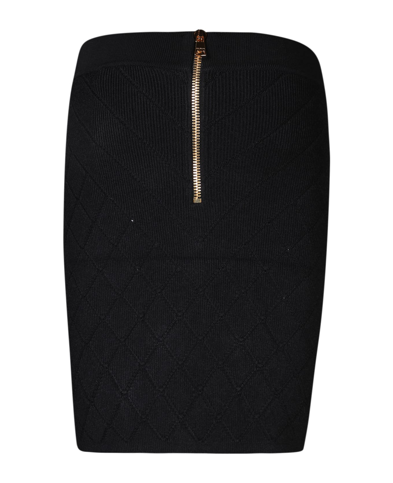 Balmain Mini 6btn Black Skirt - Black