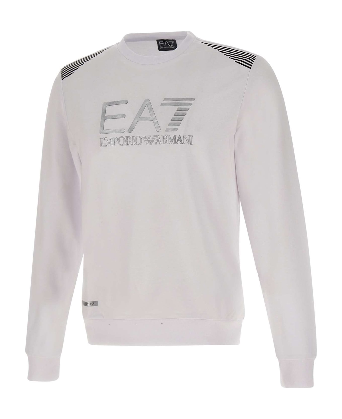 EA7 Cotton Sweatshirt - WHITE