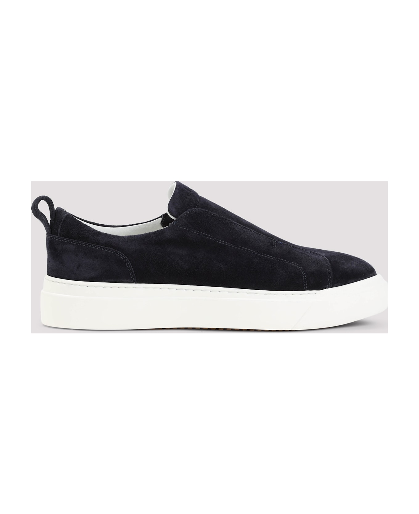 Kiton Calf Leather Sneakers - Blu