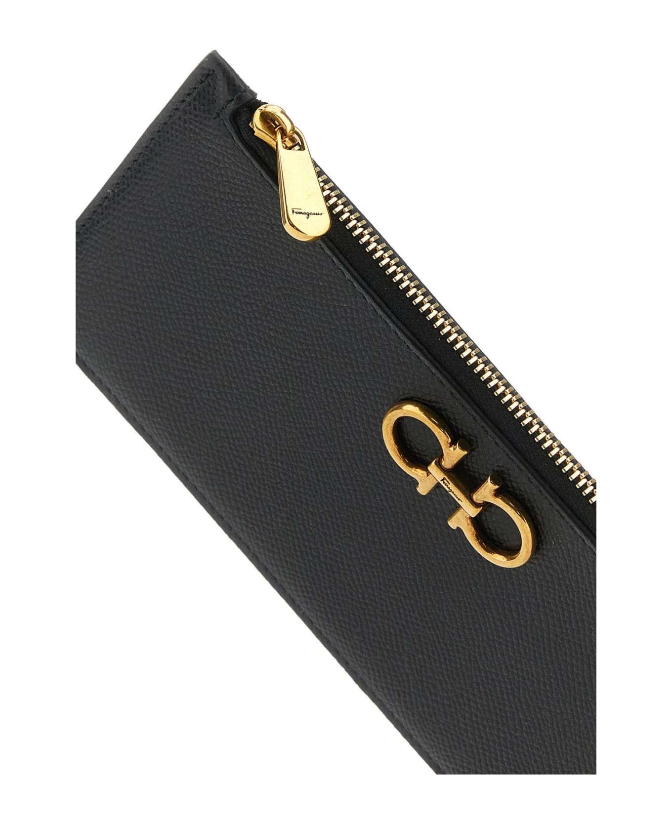 Ferragamo Black Leather Card Holder - Nero