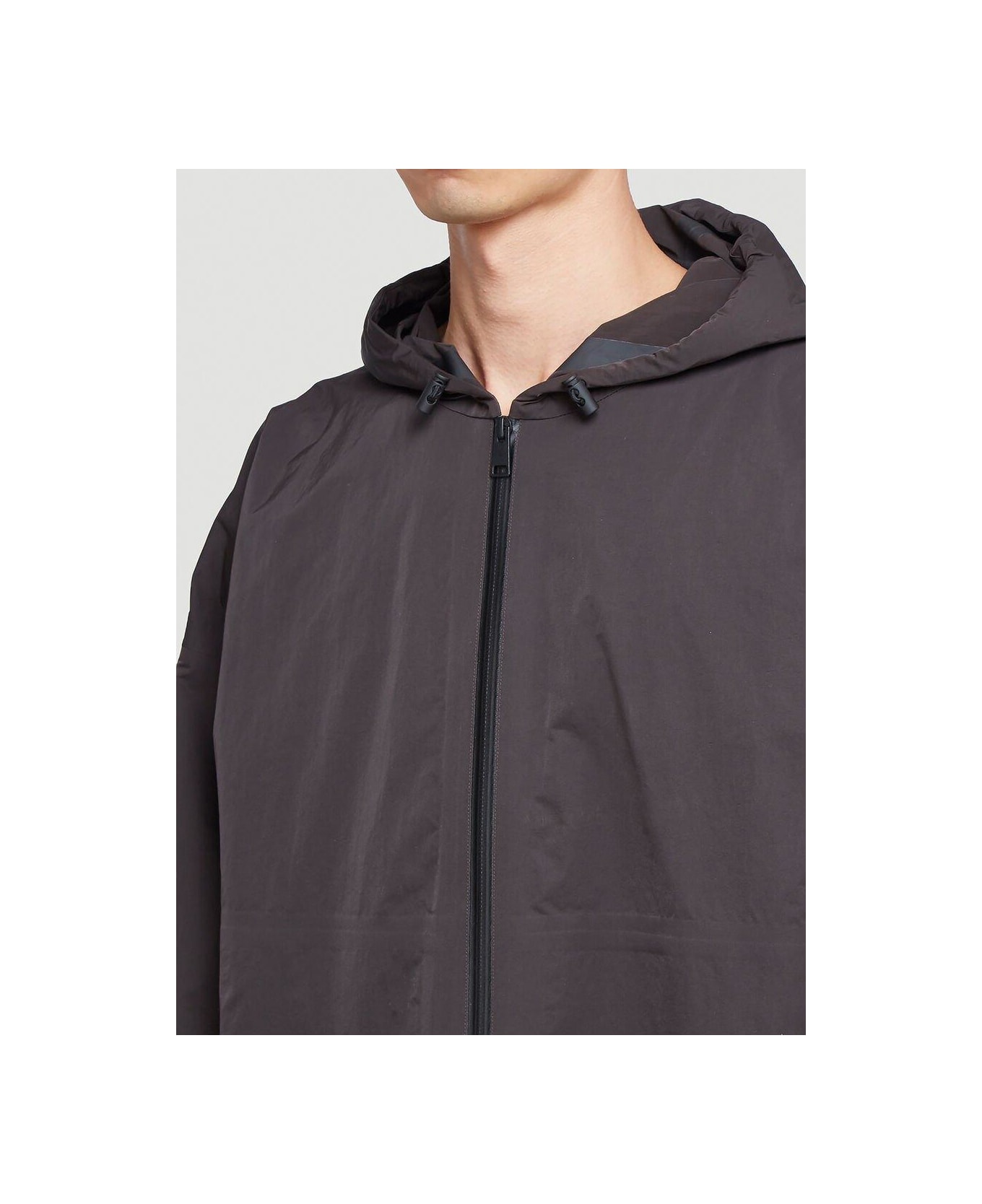 Bottega Veneta Hooded Windbreaker Jacket - BROWN
