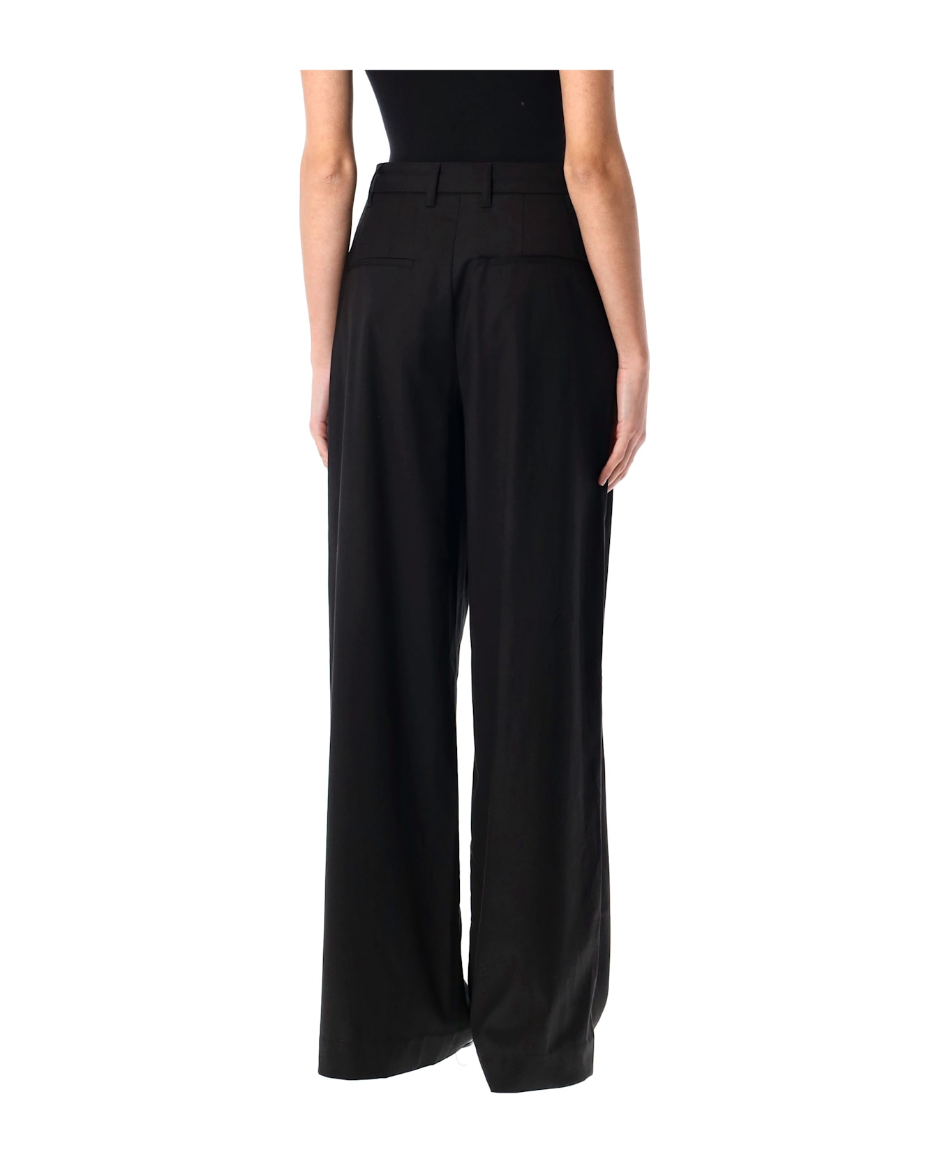 REMAIN Birger Christensen Wide Suiting Pants - BLACK