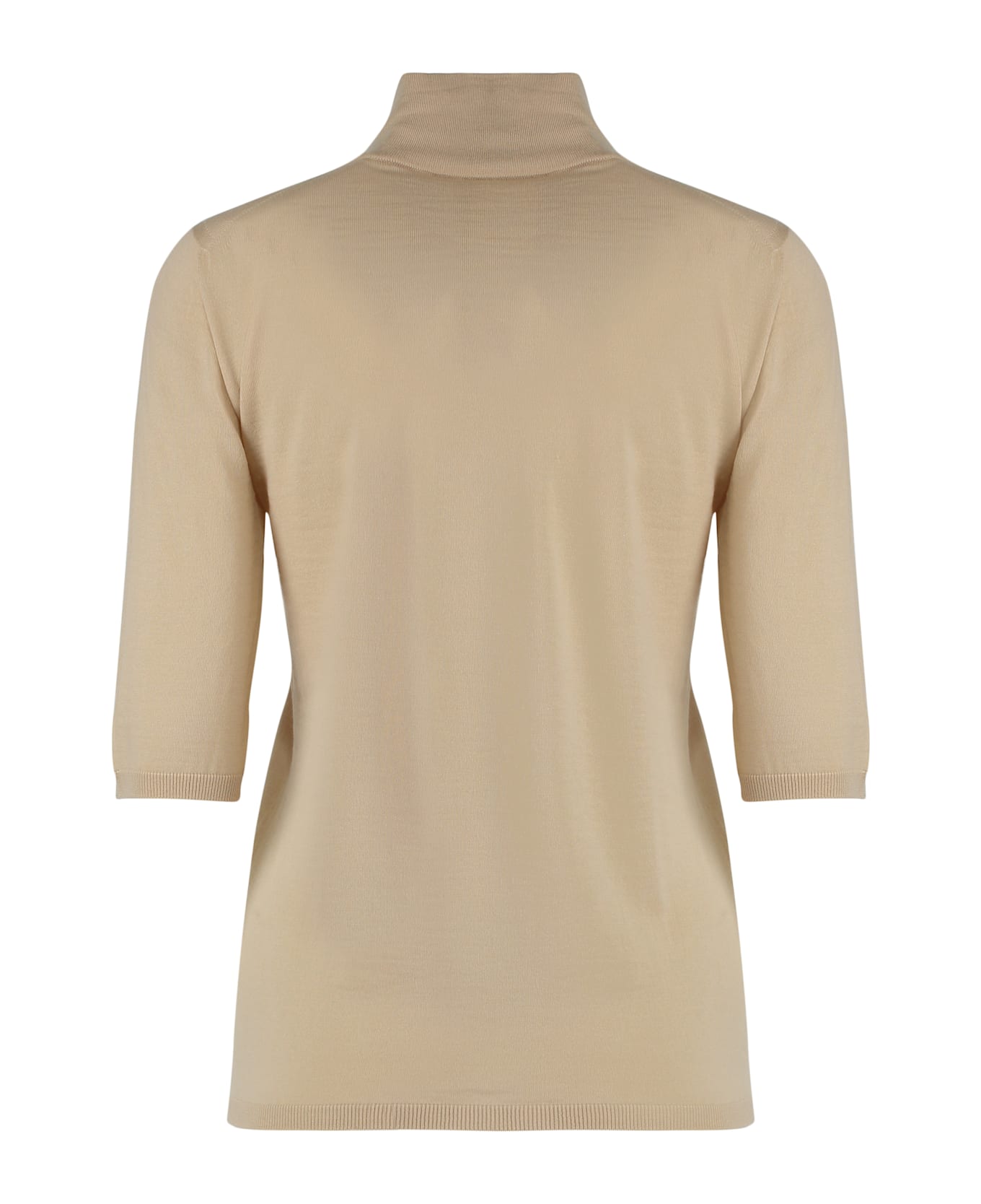 Max Mara Cecina Virgin Wool Turtleneck Sweater - Beige