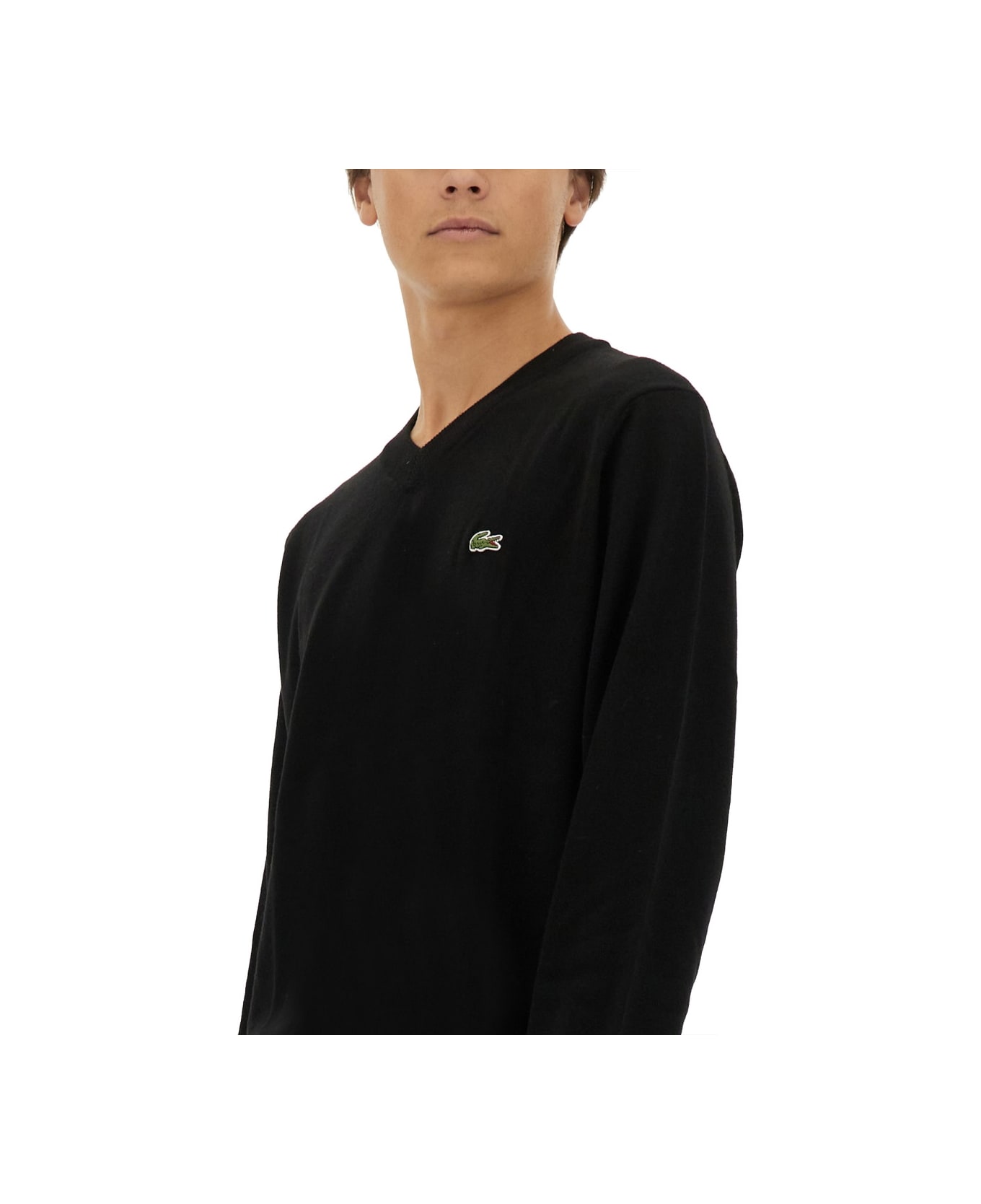 Lacoste Jersey With Logo - BLACK