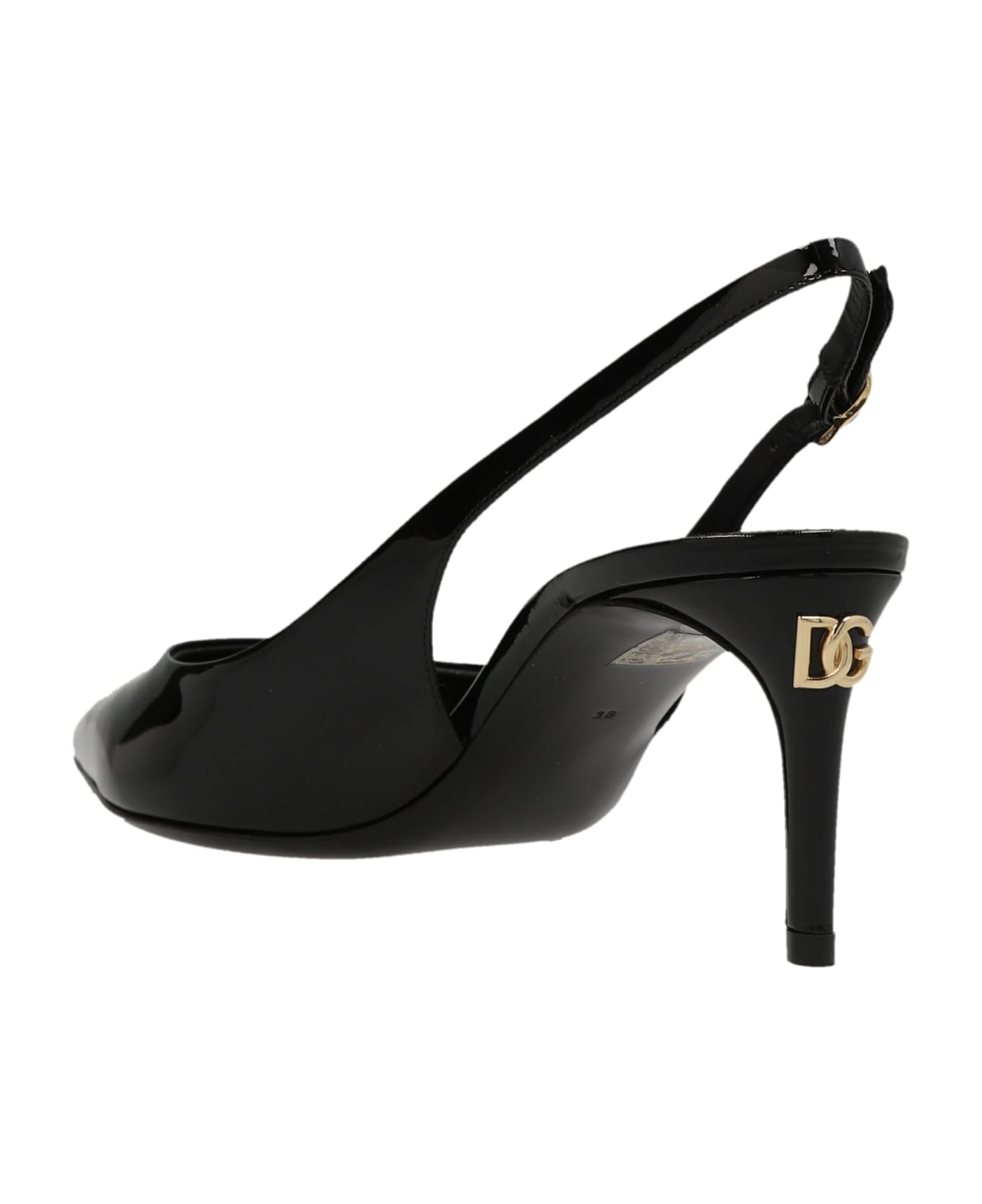 Dolce & Gabbana Patent Leather Slingbacks - Black  