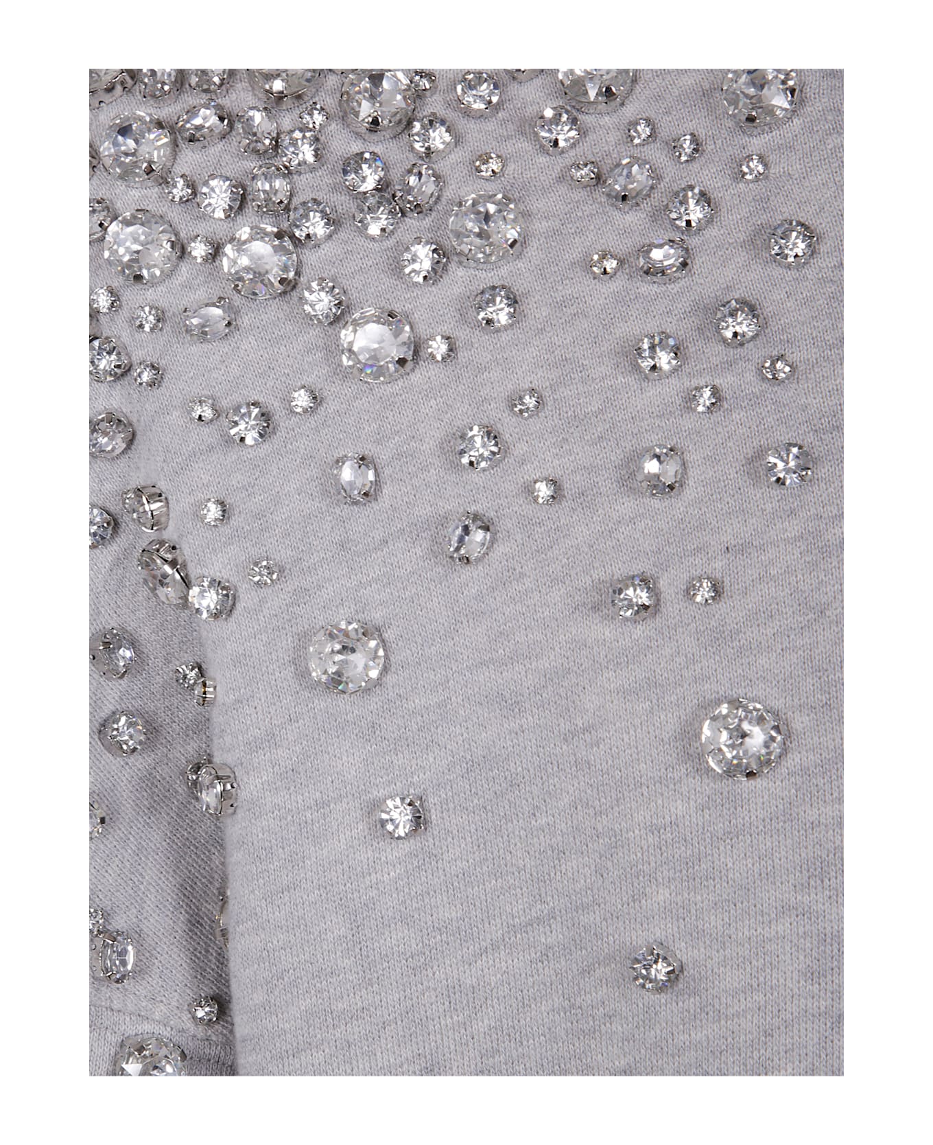 Golden Goose Grey Hoodie With Crystals - Alluminium Melange Gray