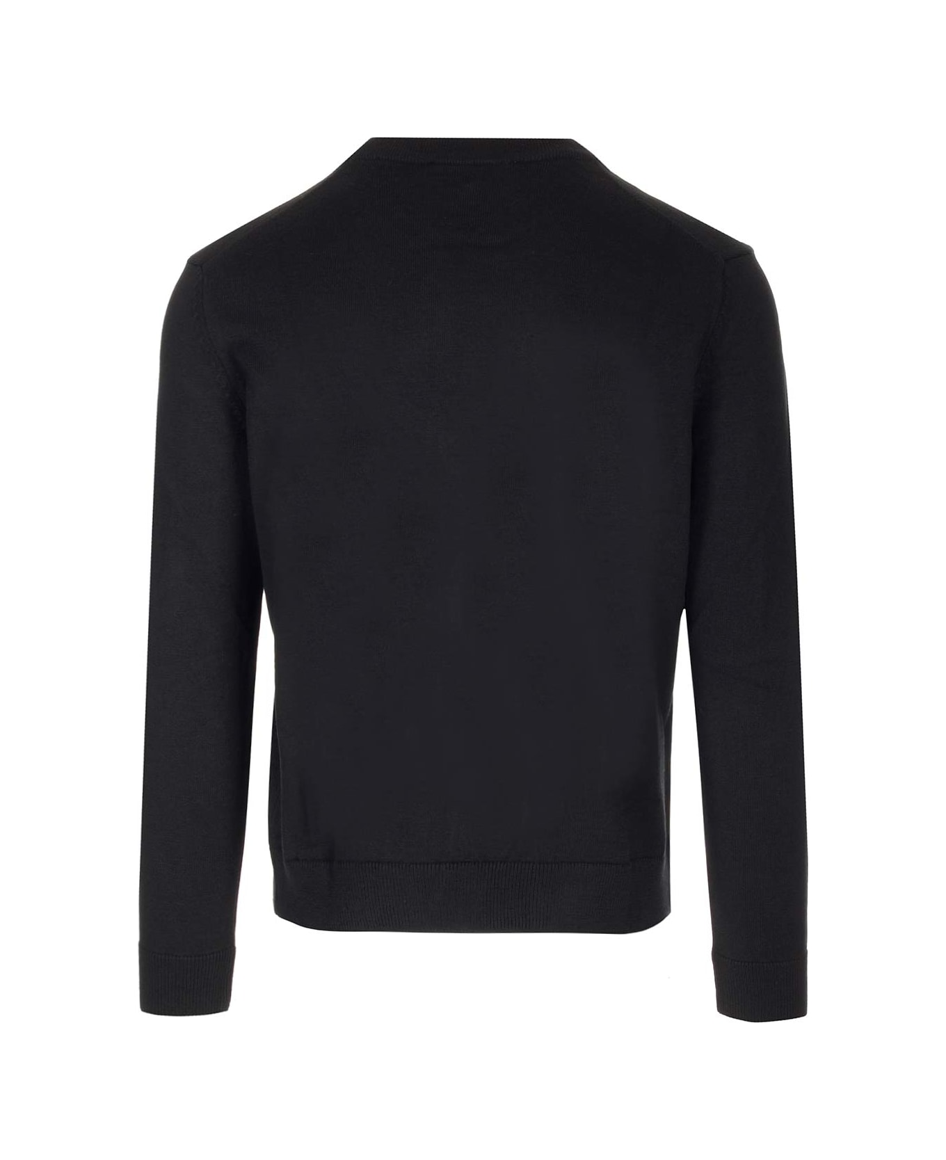 Maison Kitsuné Long Sleeve Merino Wool Jumper - Black