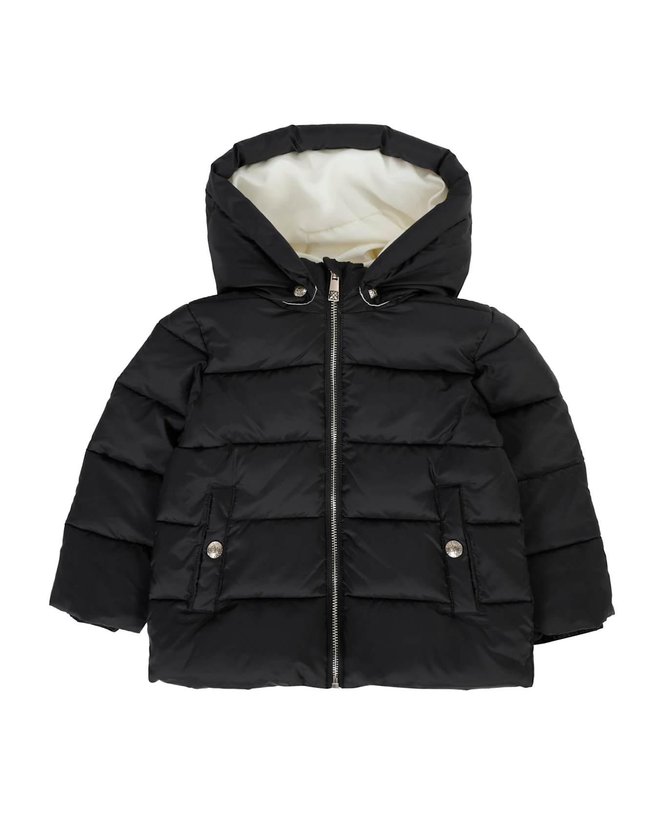 Richmond Black Down Jacket For Babykids With Logo - Black