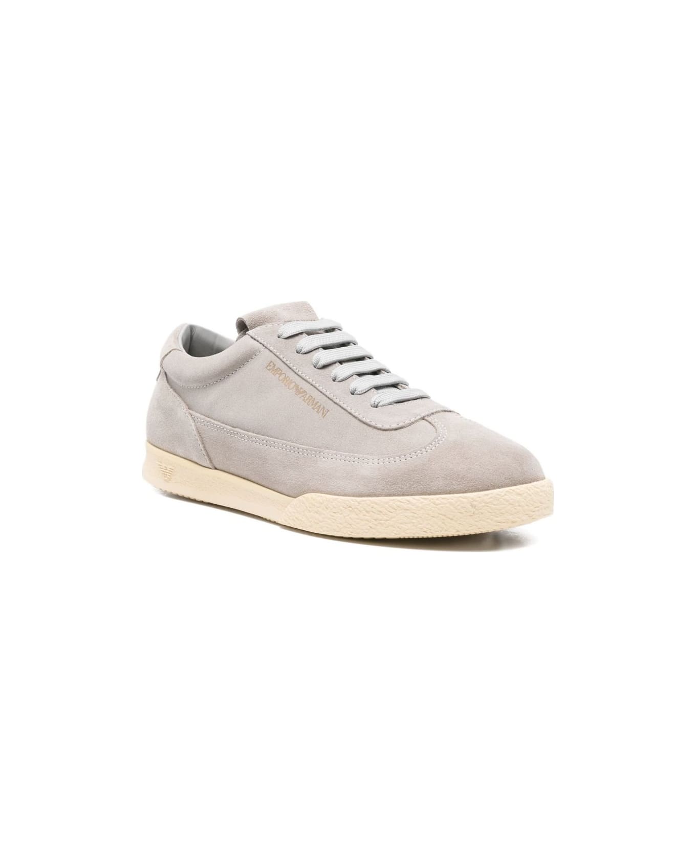 Emporio Armani Suede Leather Sneakers - Grey