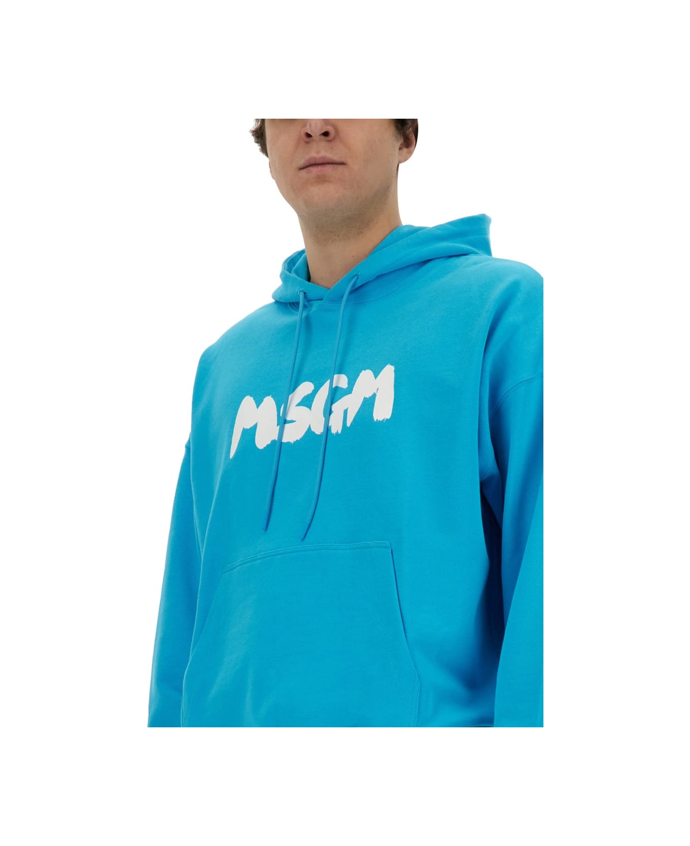 MSGM Sweatshirt With Logo - AZURE