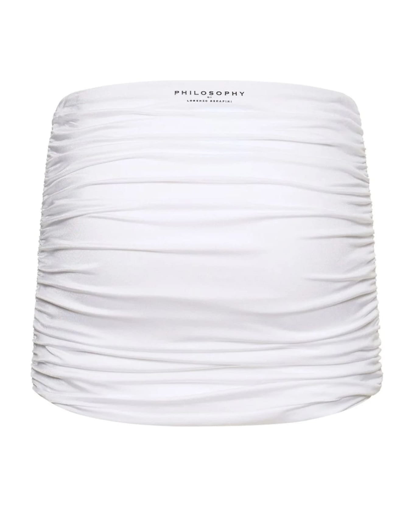 Philosophy di Lorenzo Serafini White Ruched Mini Skirt - White