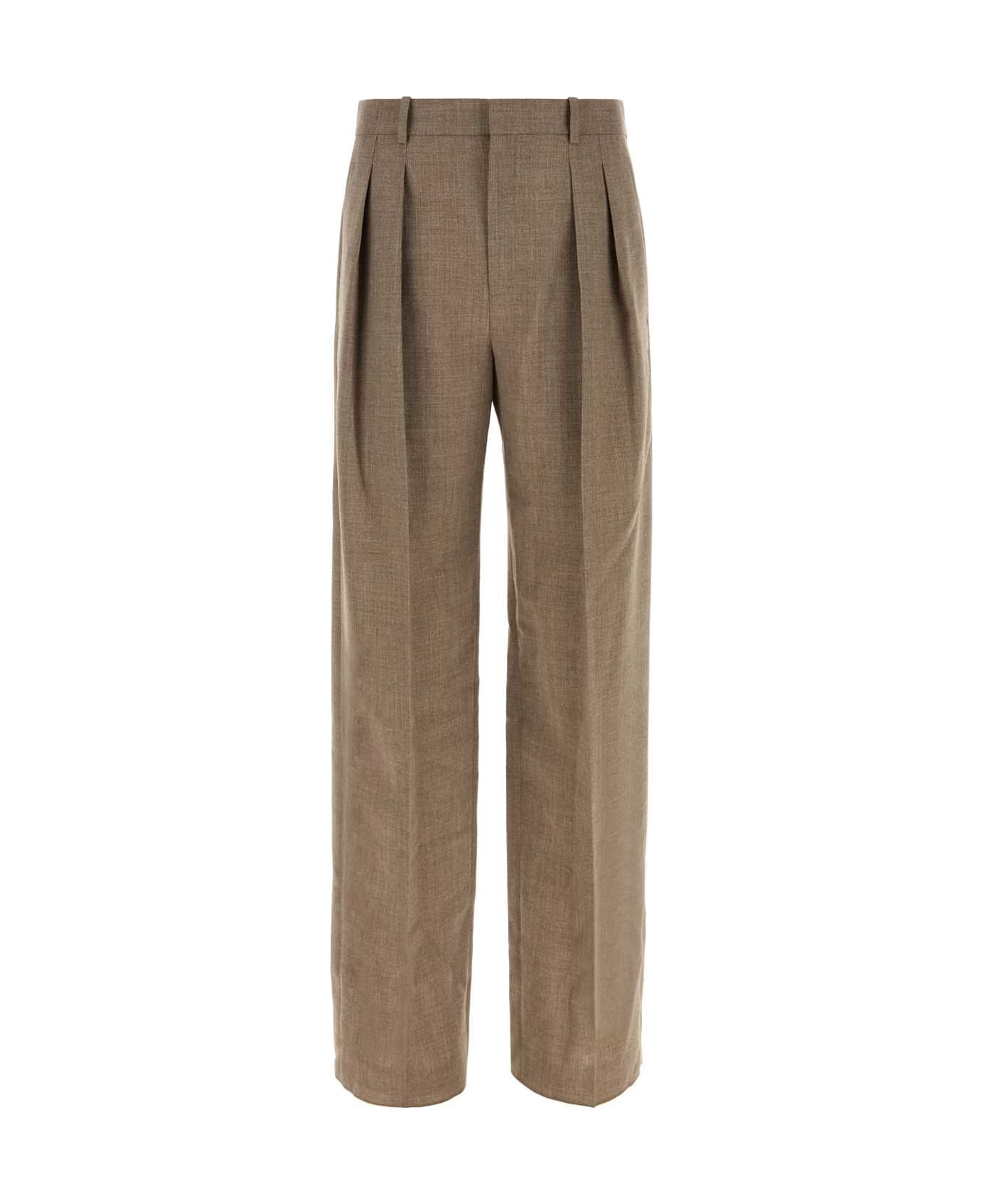 Saint Laurent Cappuccino Wool Pant - BEIGECHINE