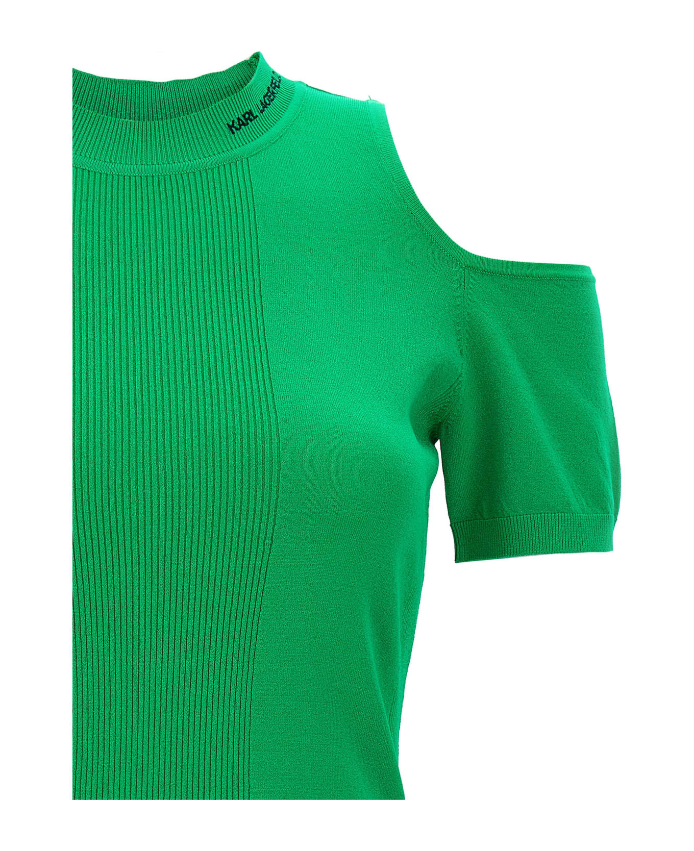 Karl Lagerfeld Cut Out Top - Green