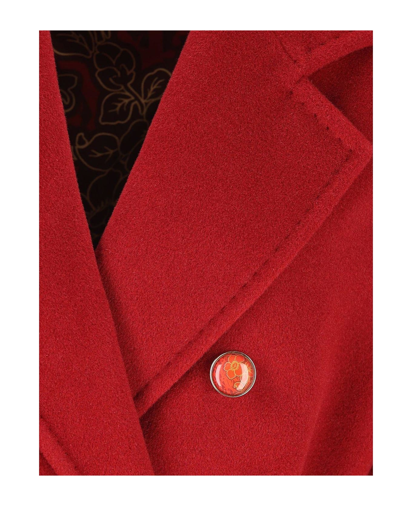 Max Mara Double-breasted Belted Coat - Red