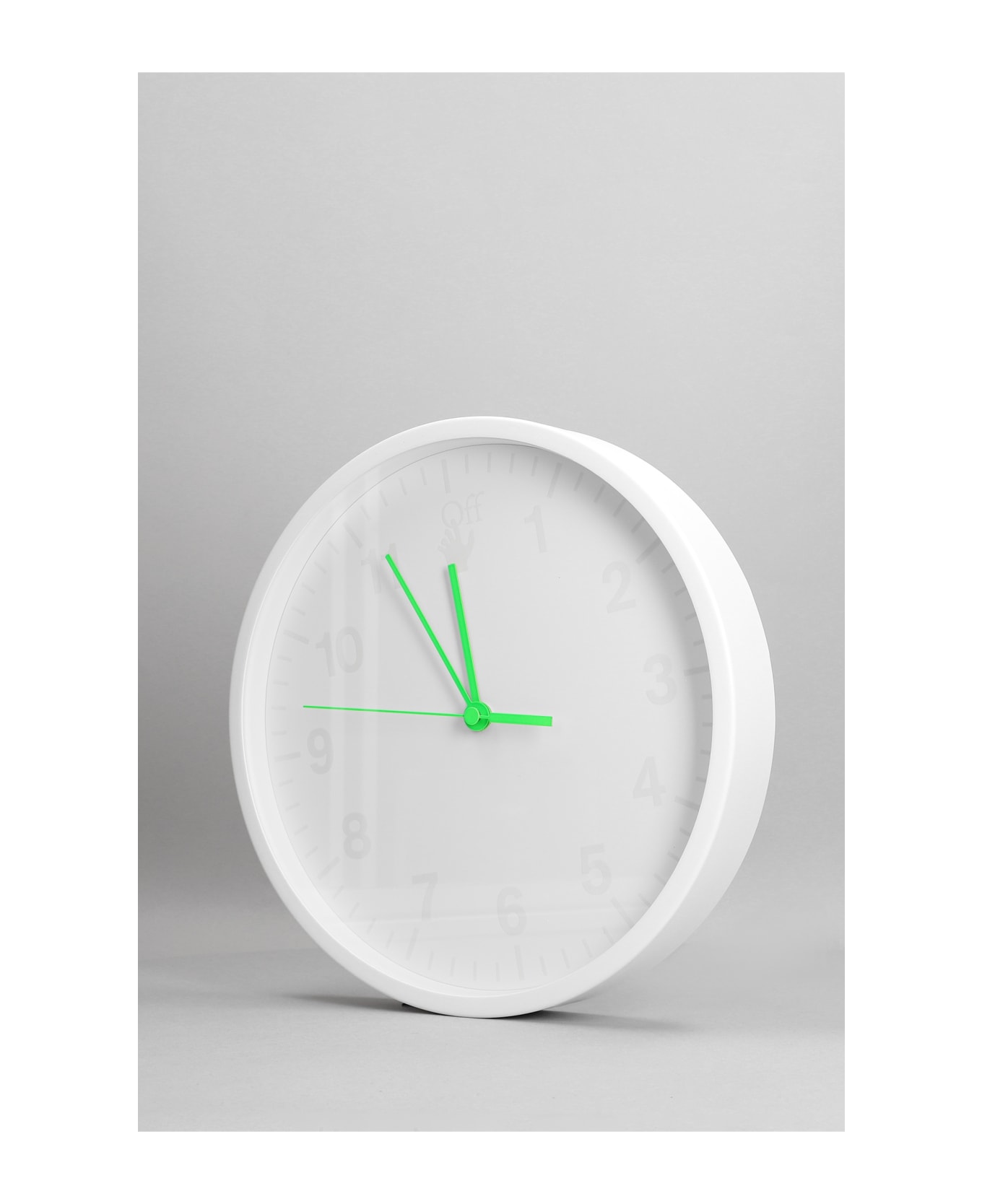 Off-White Wall Clock In White Metal Alloy - white