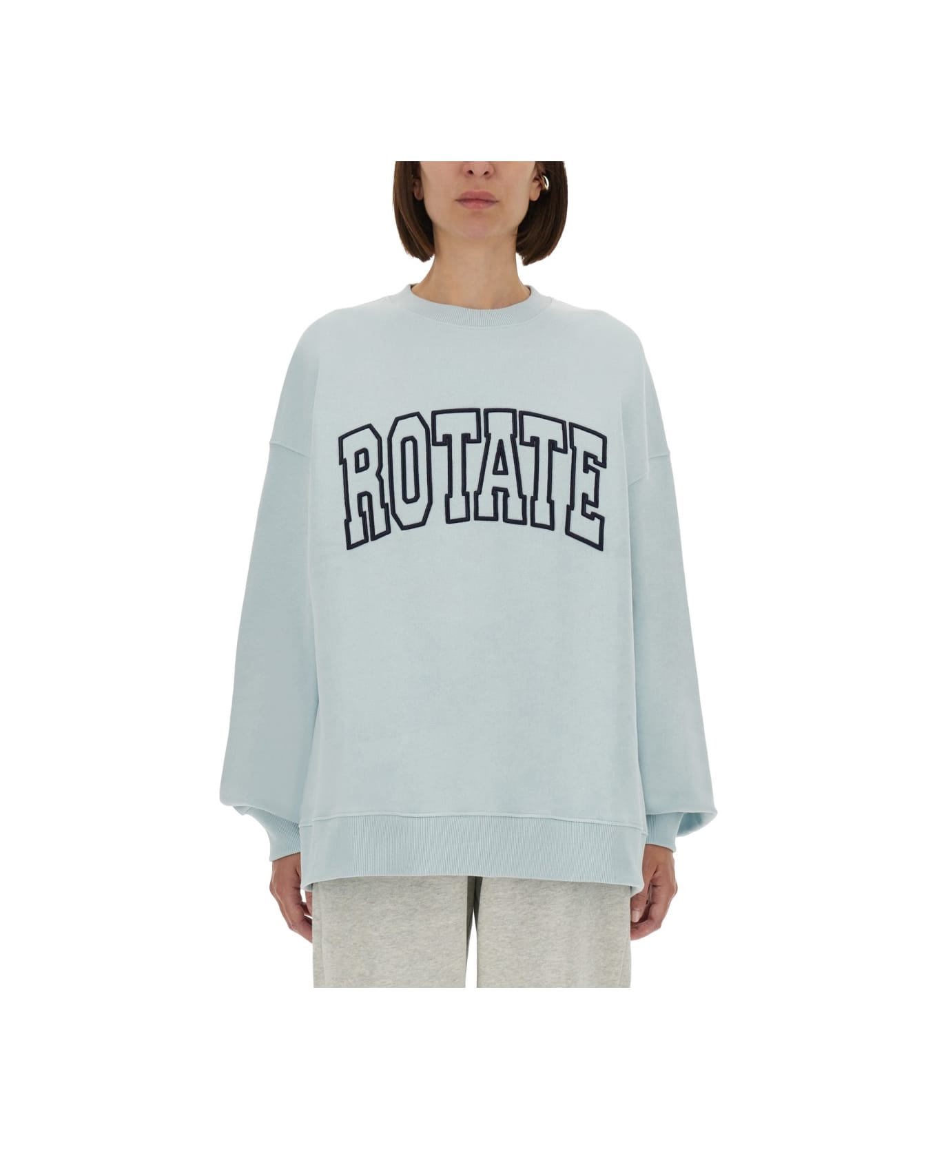 Rotate by Birger Christensen Sweatshirt With Logo - BABY BLUE