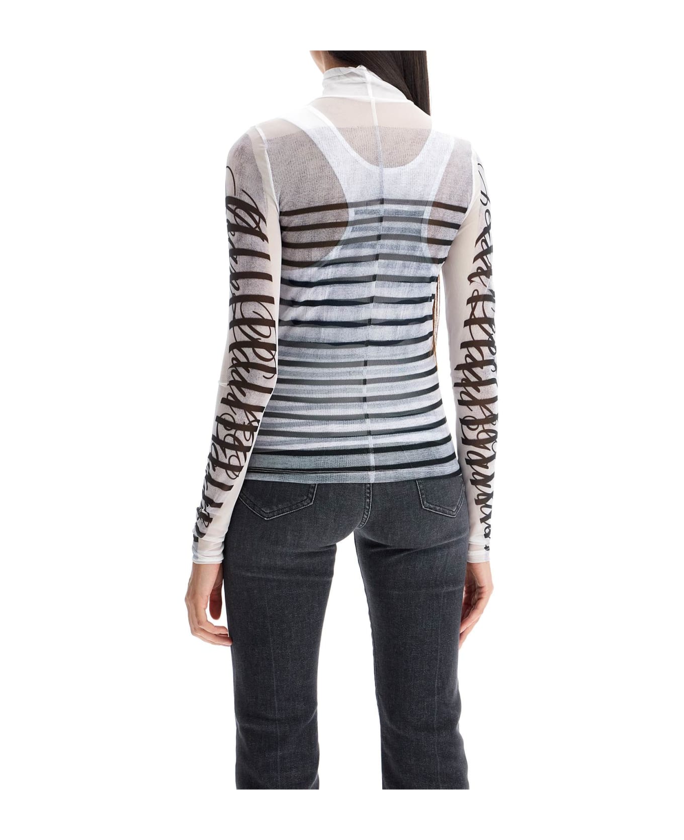 Jean Paul Gaultier Layered Top With Mariniã¨re - WHITE/NAVY/BLACK (White)