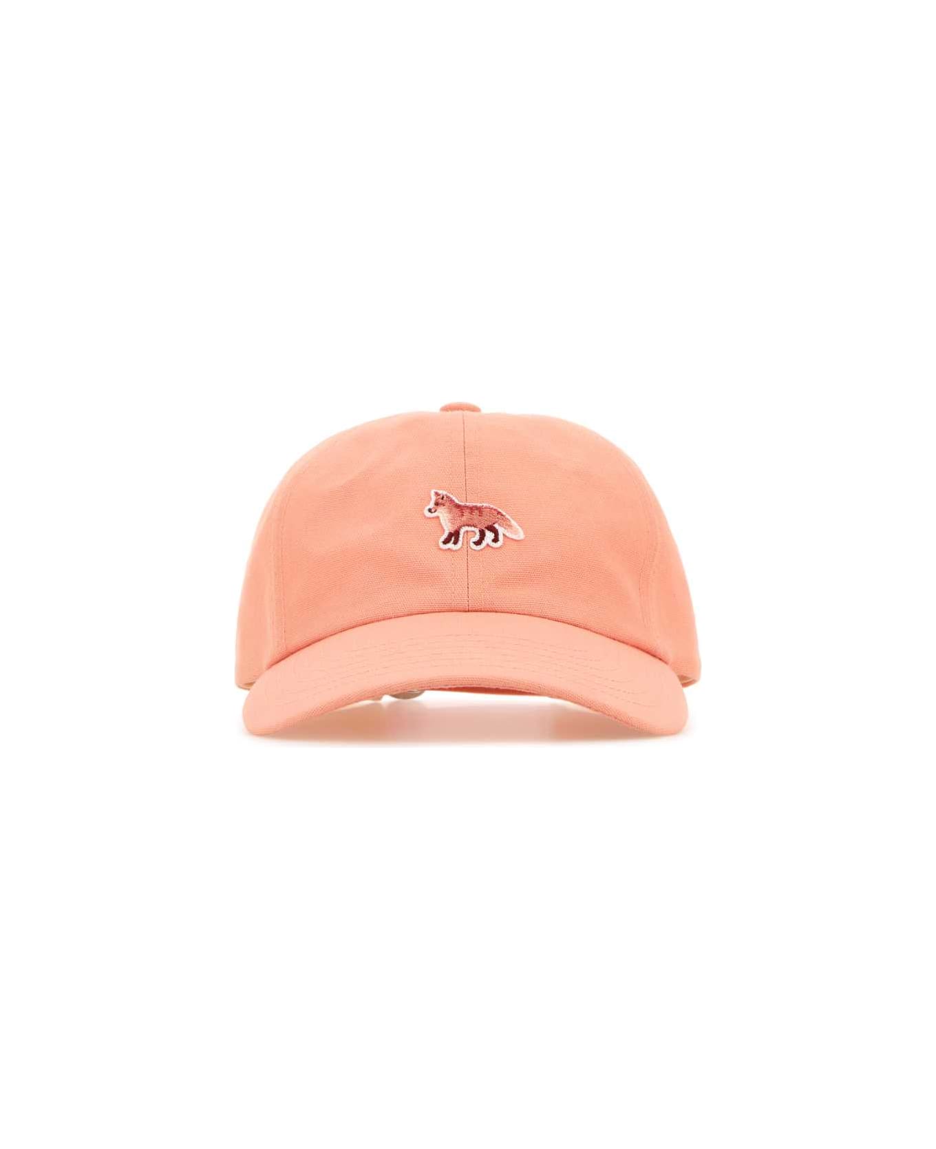 Maison Kitsuné Salmon Cotton Baseball Cap - PORCELAINEPINK