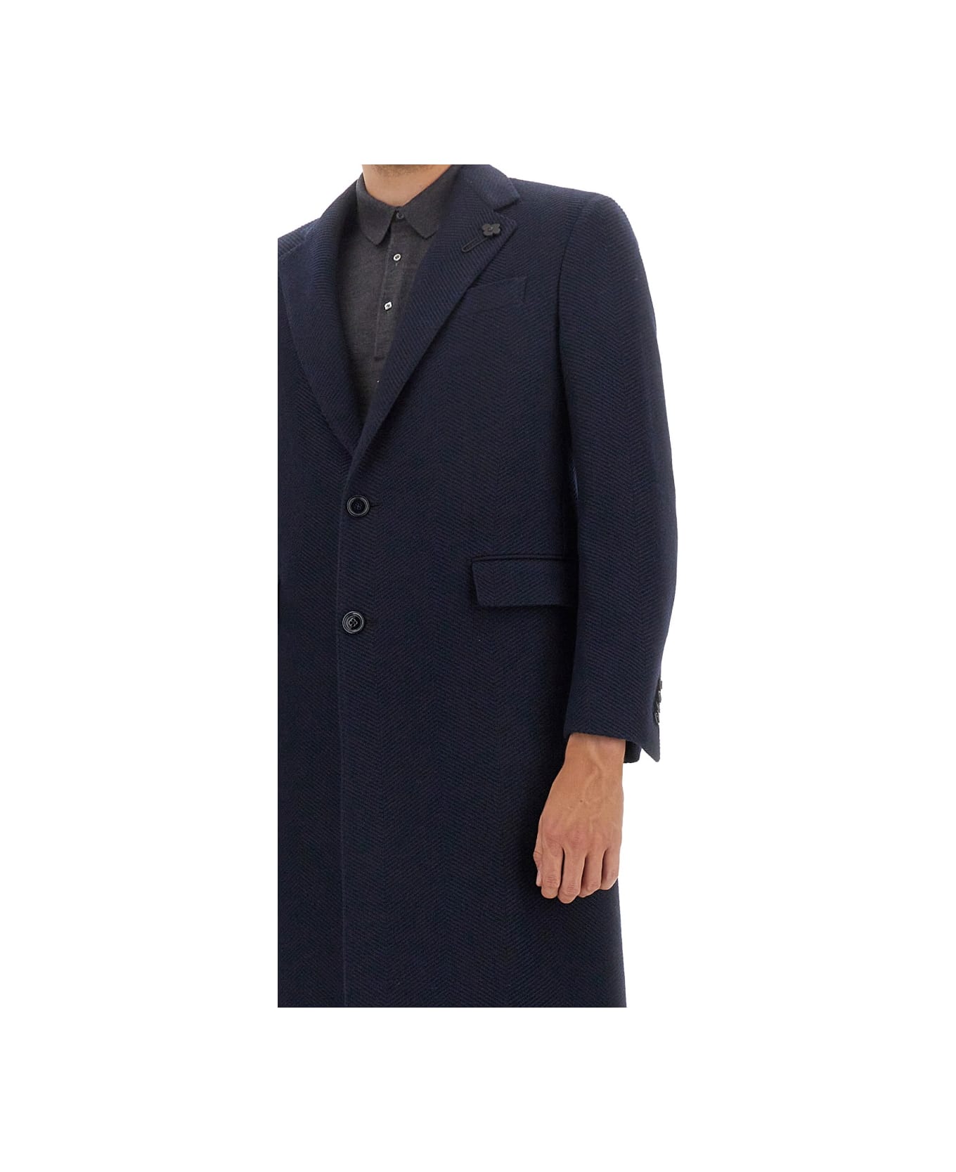 Lardini Single-breasted Coat - BLUE