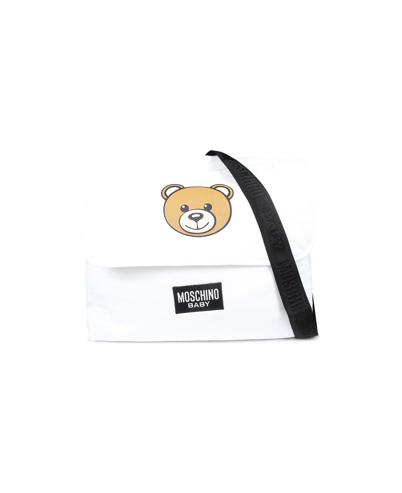 Moschino Ivory Changing Bag For Babykids With Teddy Bear - Ivory
