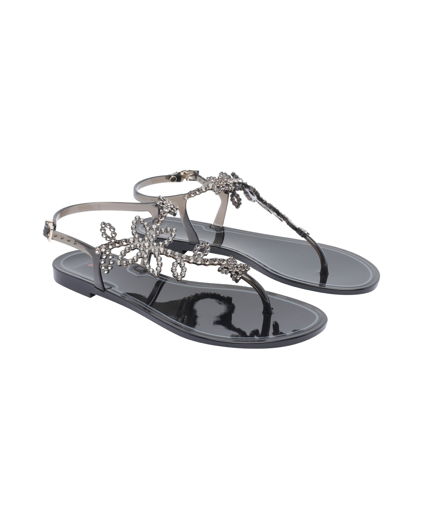 Menghi Rubber Sandals - Black