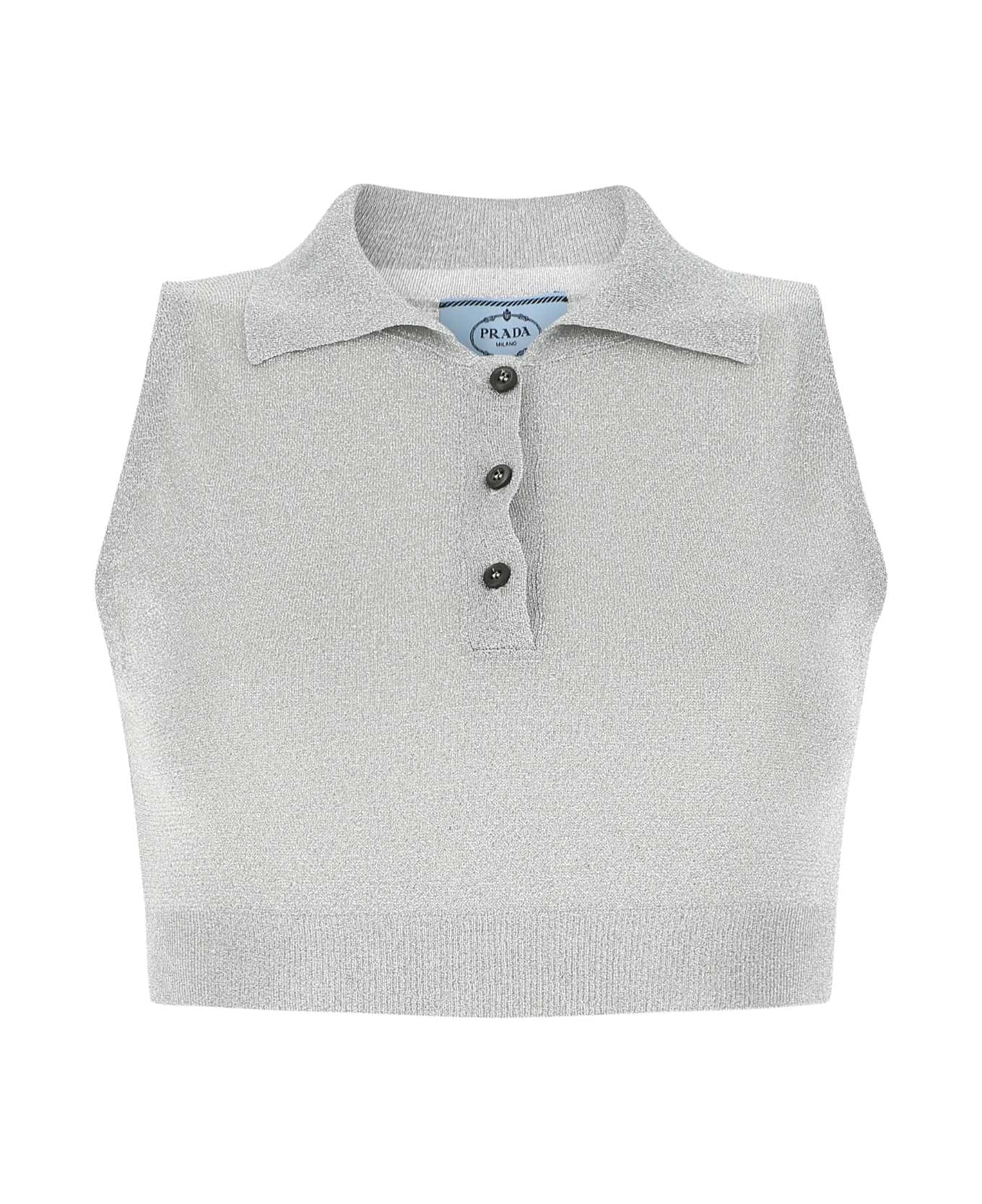 Prada Grey Viscose Blend Top - F0118 ポロシャツ