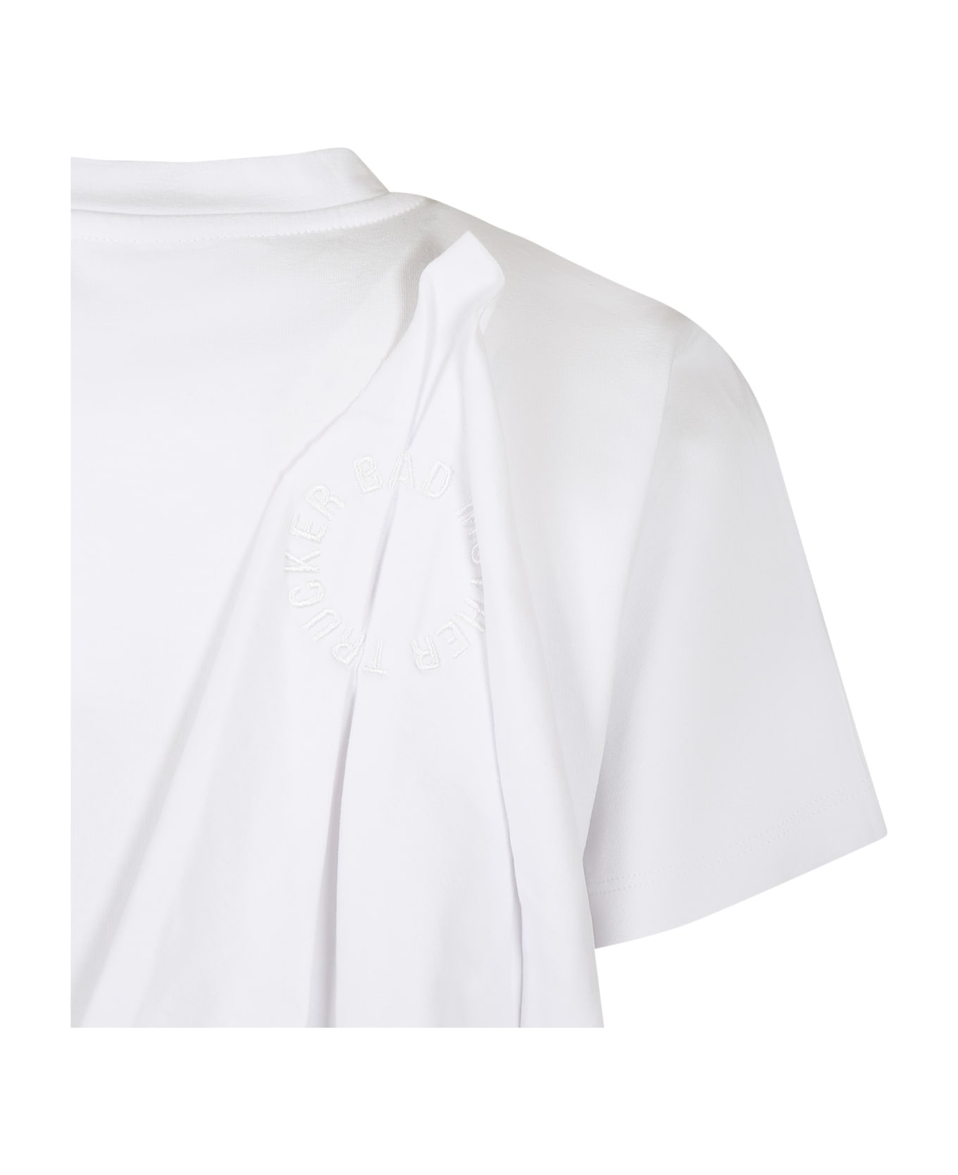 Caroline Bosmans White T-shirt For Girls With Ruffle - White