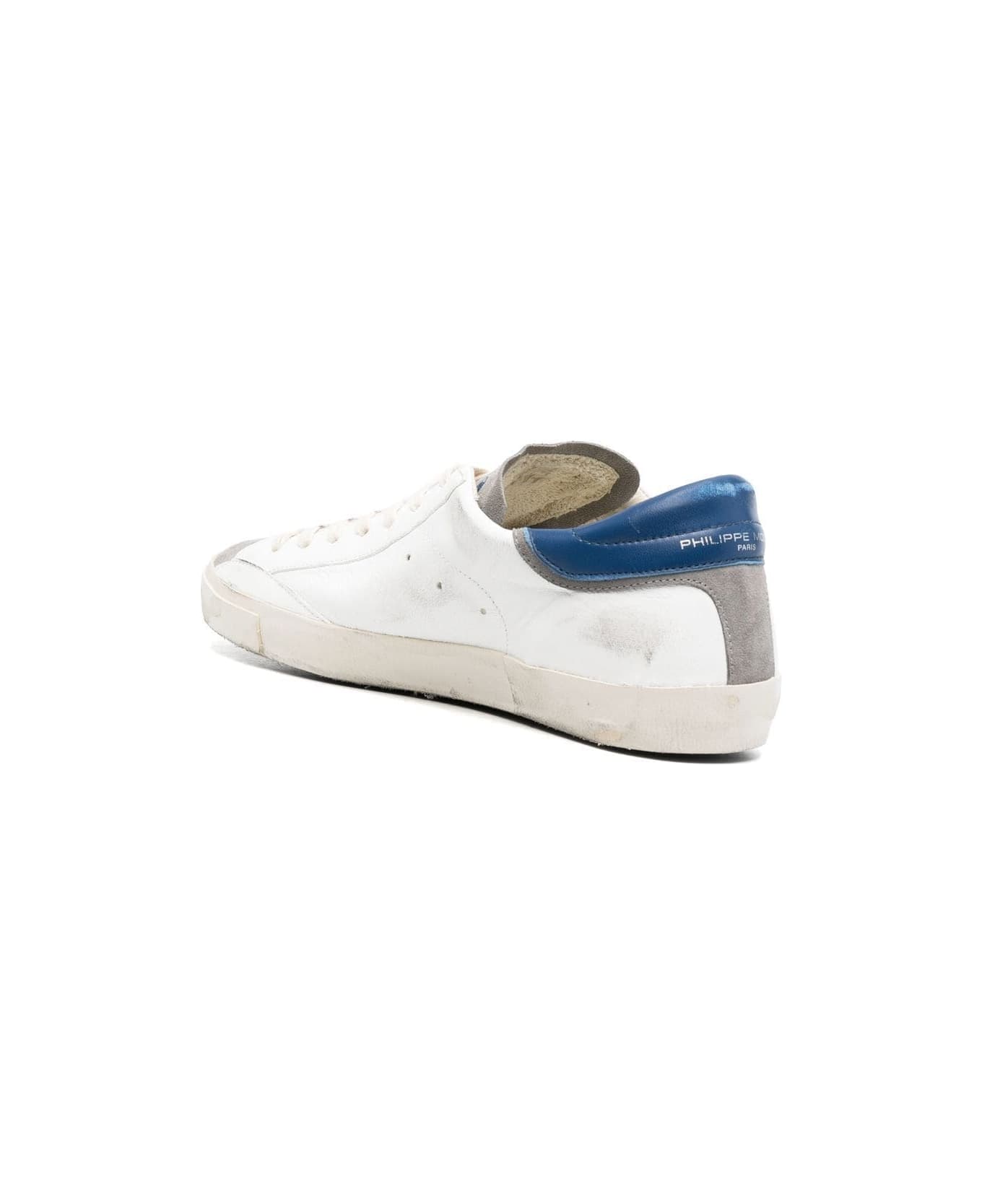 Philippe Model Prsx Low Sneakers - White And Blue - White
