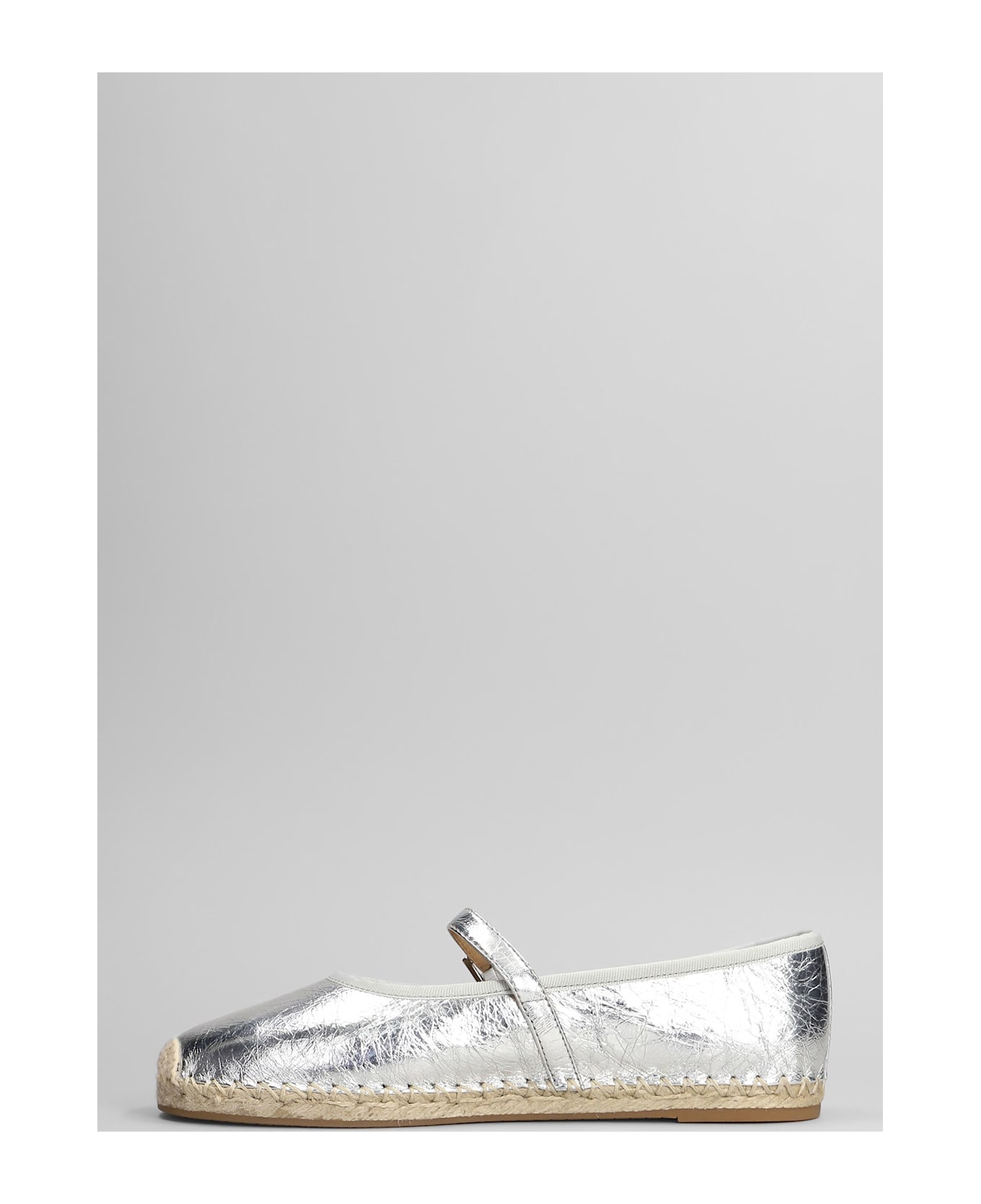 Michael Kors Lynn Espadrilles In Silver Leather - silver