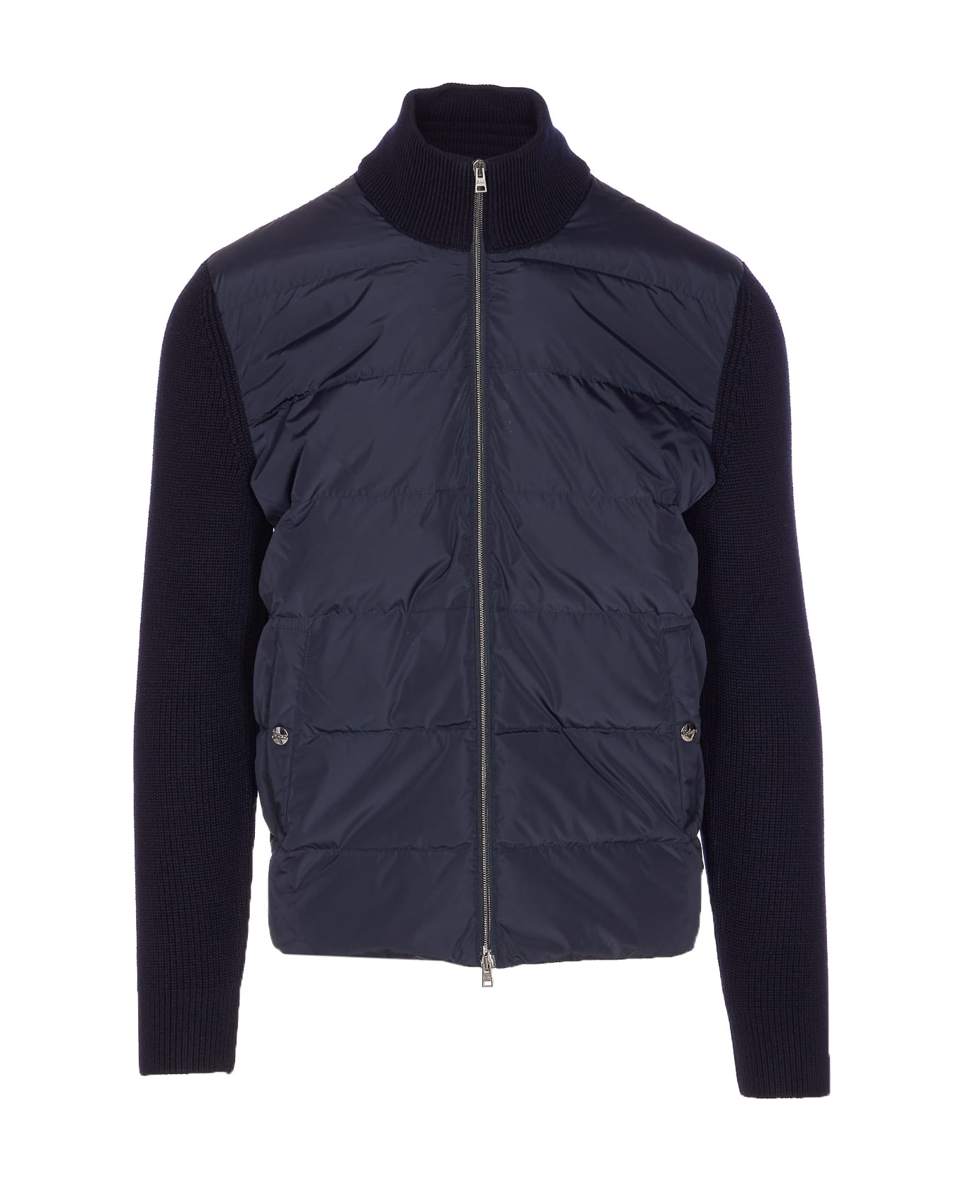 Herno Knitted And Padded Cardigan - BLU NAVY