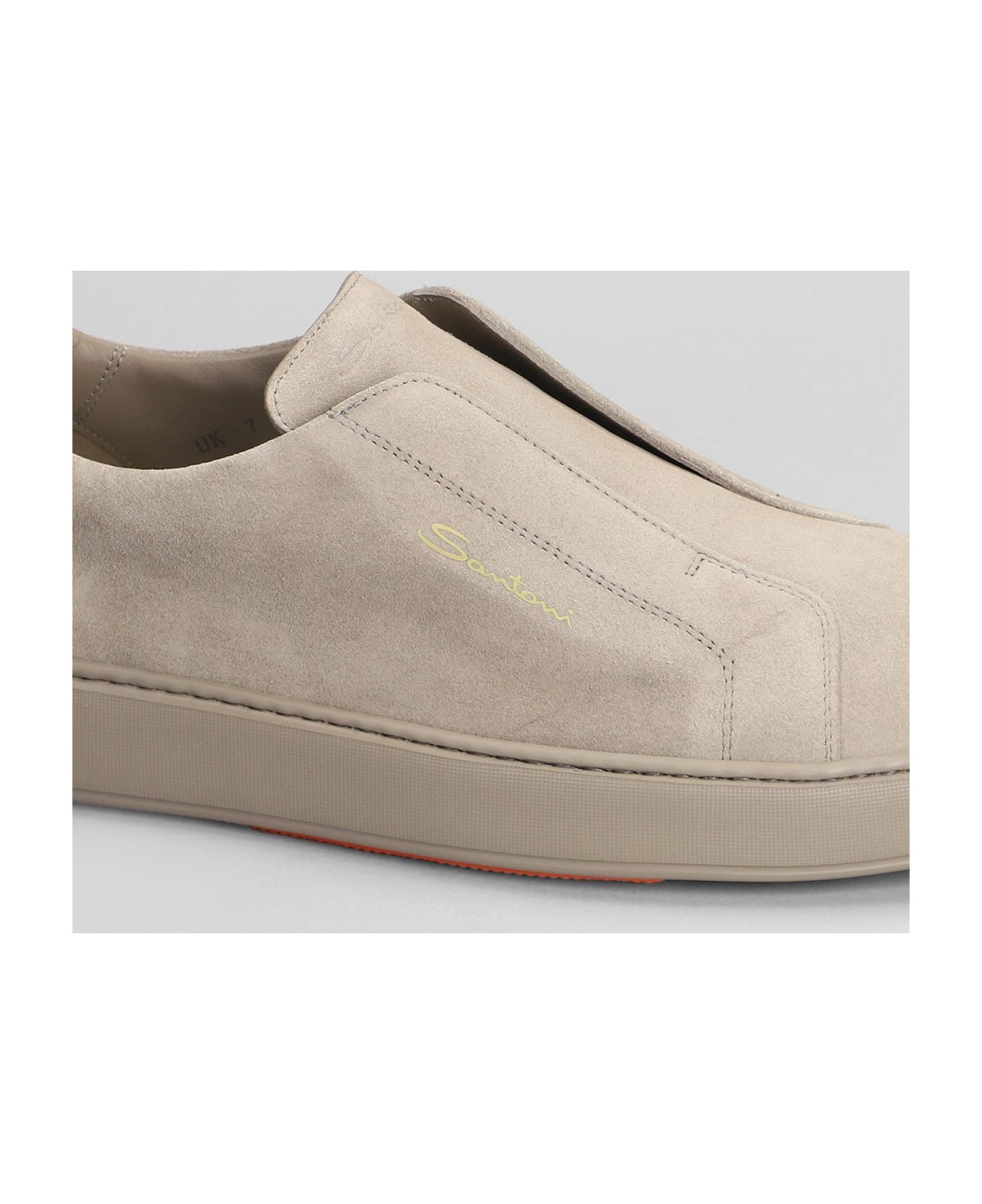Santoni Victory Sneakers In Taupe Suede - taupe