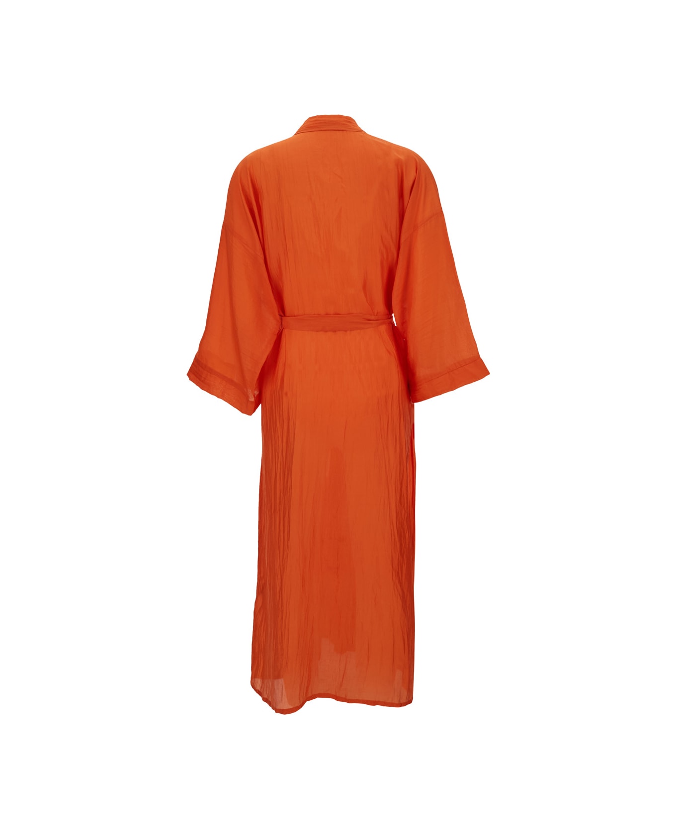 The Rose Ibiza 
bata
 Orange Kimono With Matching Belt In Silk Woman - Orange