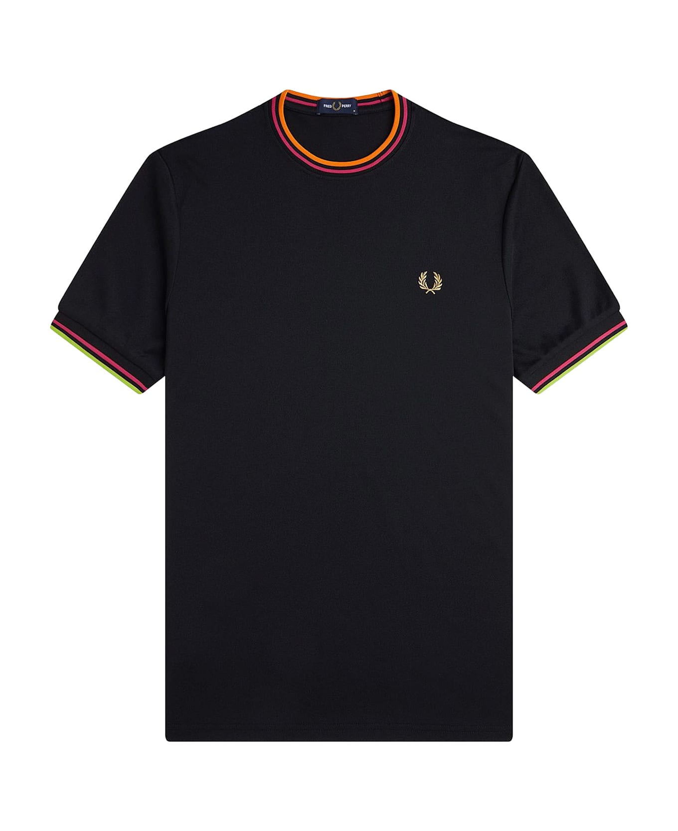 Fred Perry On Court Twin Tipped Recycled Polyester T-shirt - Black
