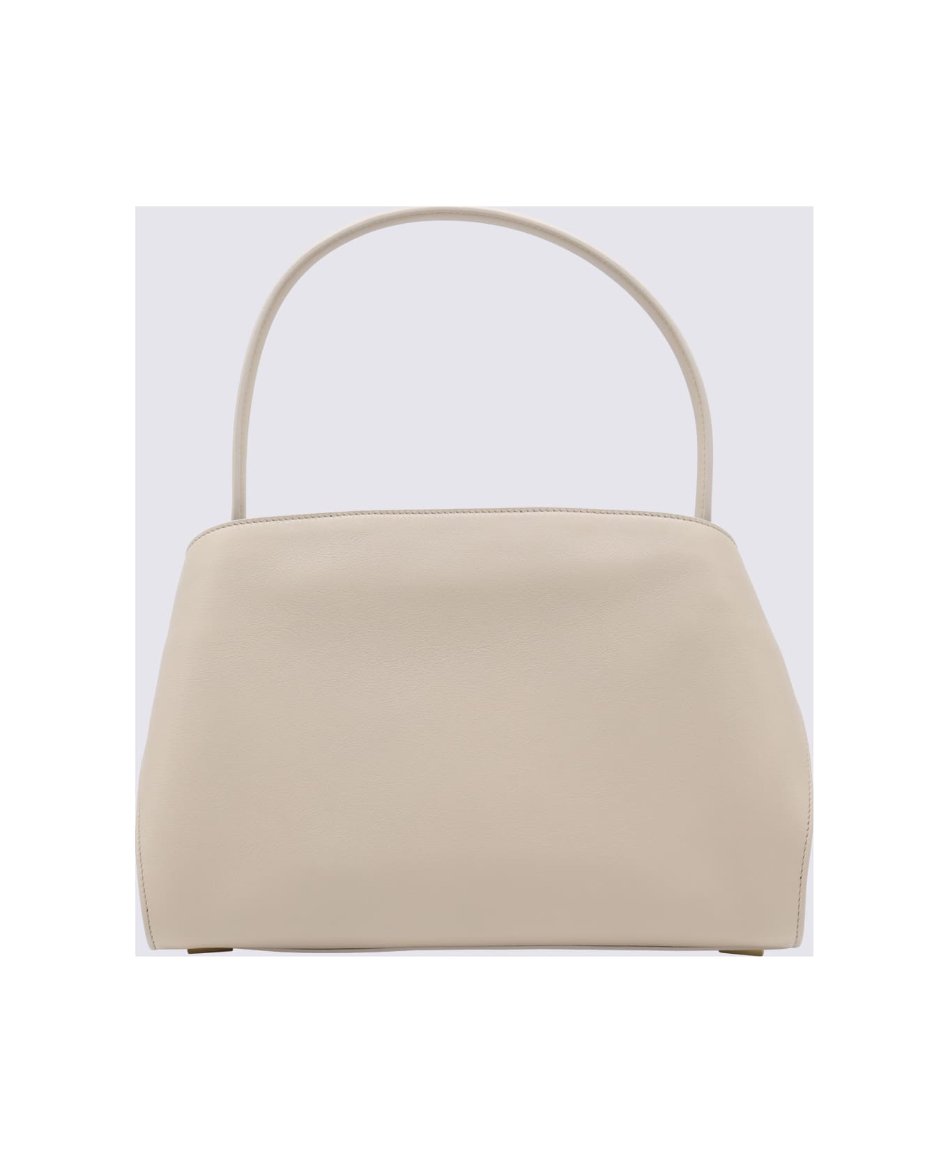 Ferragamo Light Grey Leather Hug Soft Shoulder Bag - STONE/OCRA