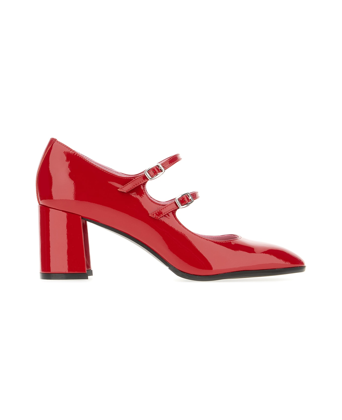 Carel Red Leather Alice Pumps - RED