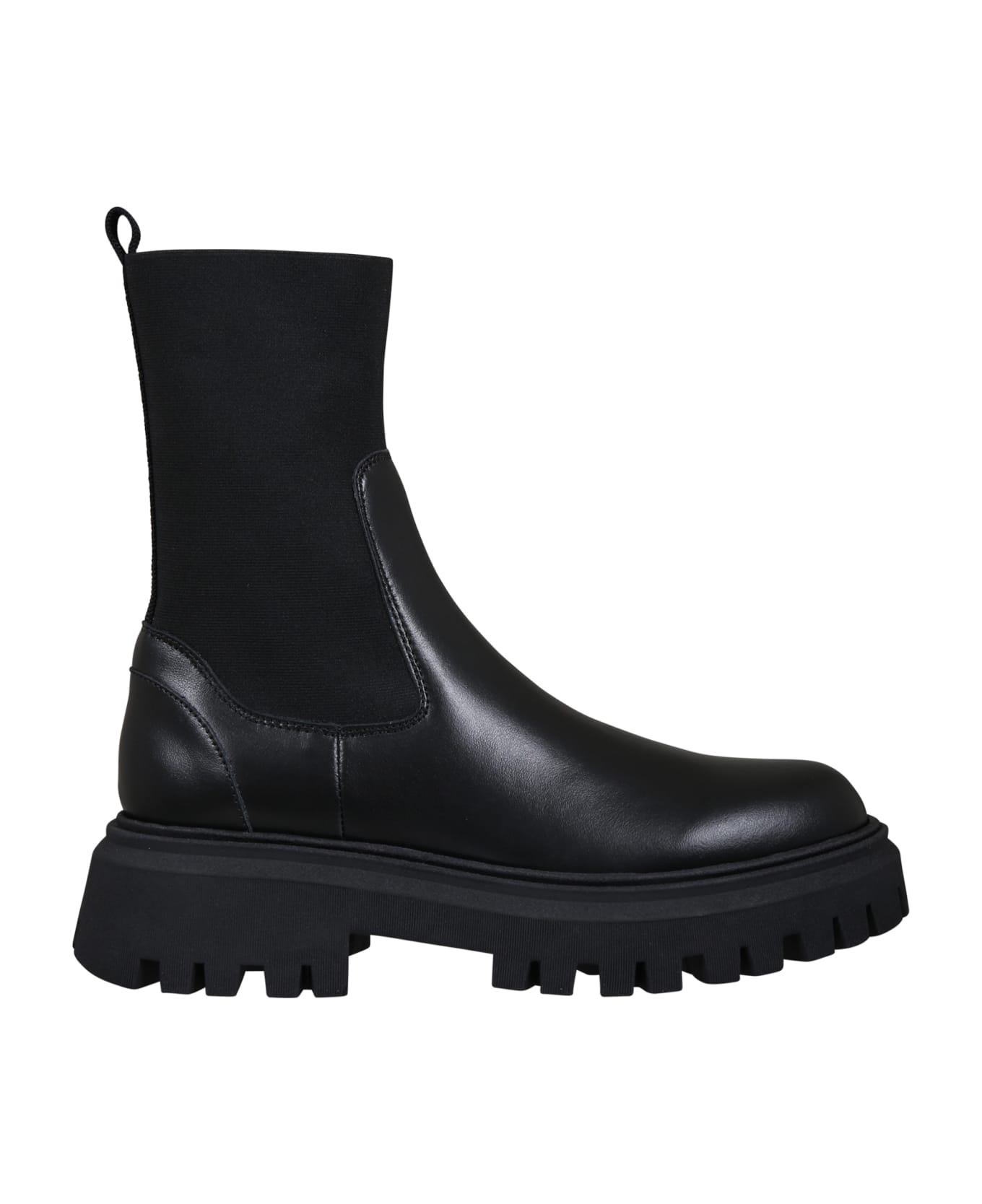 Moncler Black Boots For Girl With Logo - Black