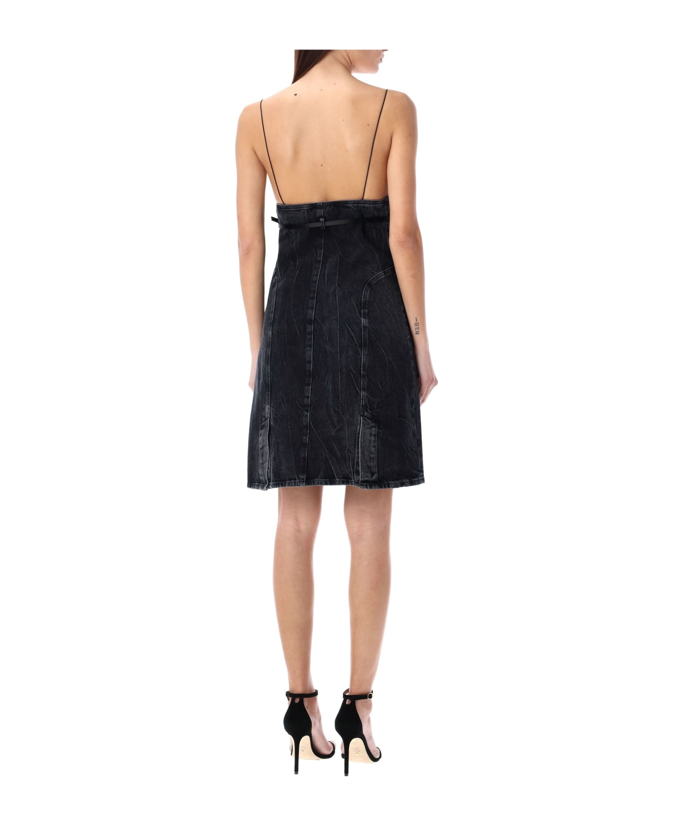 Givenchy Voyou Straps Denim Mini Dress - BLACK ワンピース＆ドレス