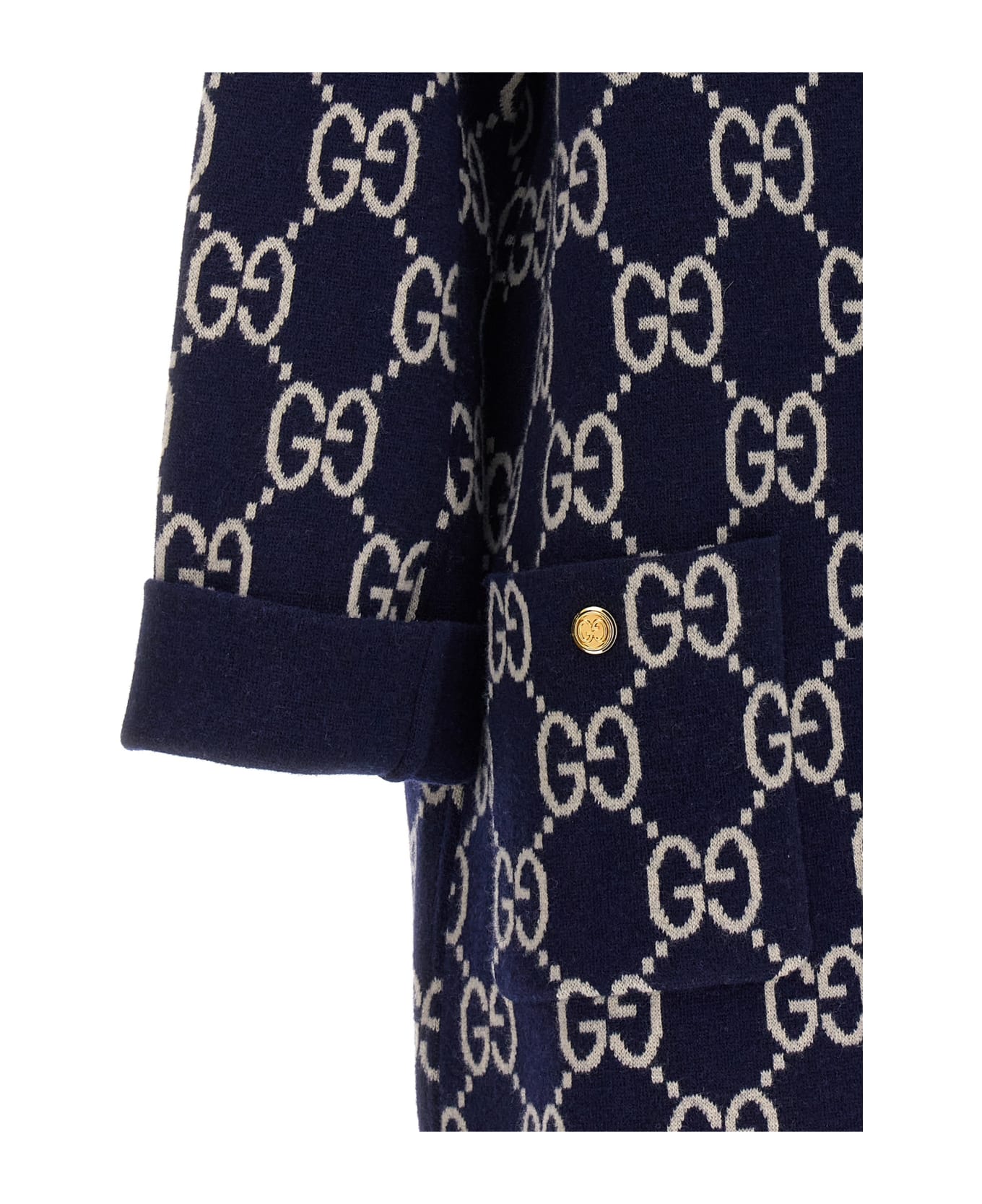 Gucci Gg Jacquard Reversible Cardigan - Blue ニットウェア