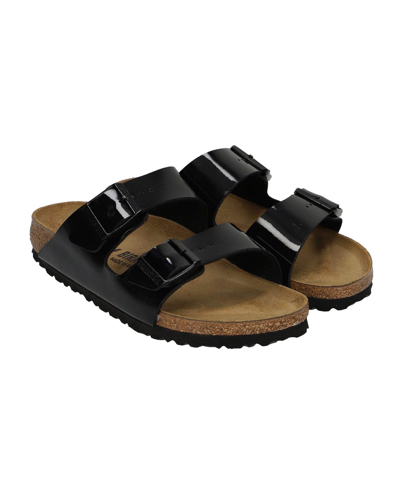 Birkenstock Arizona Flats In Black Patent Leather - Black