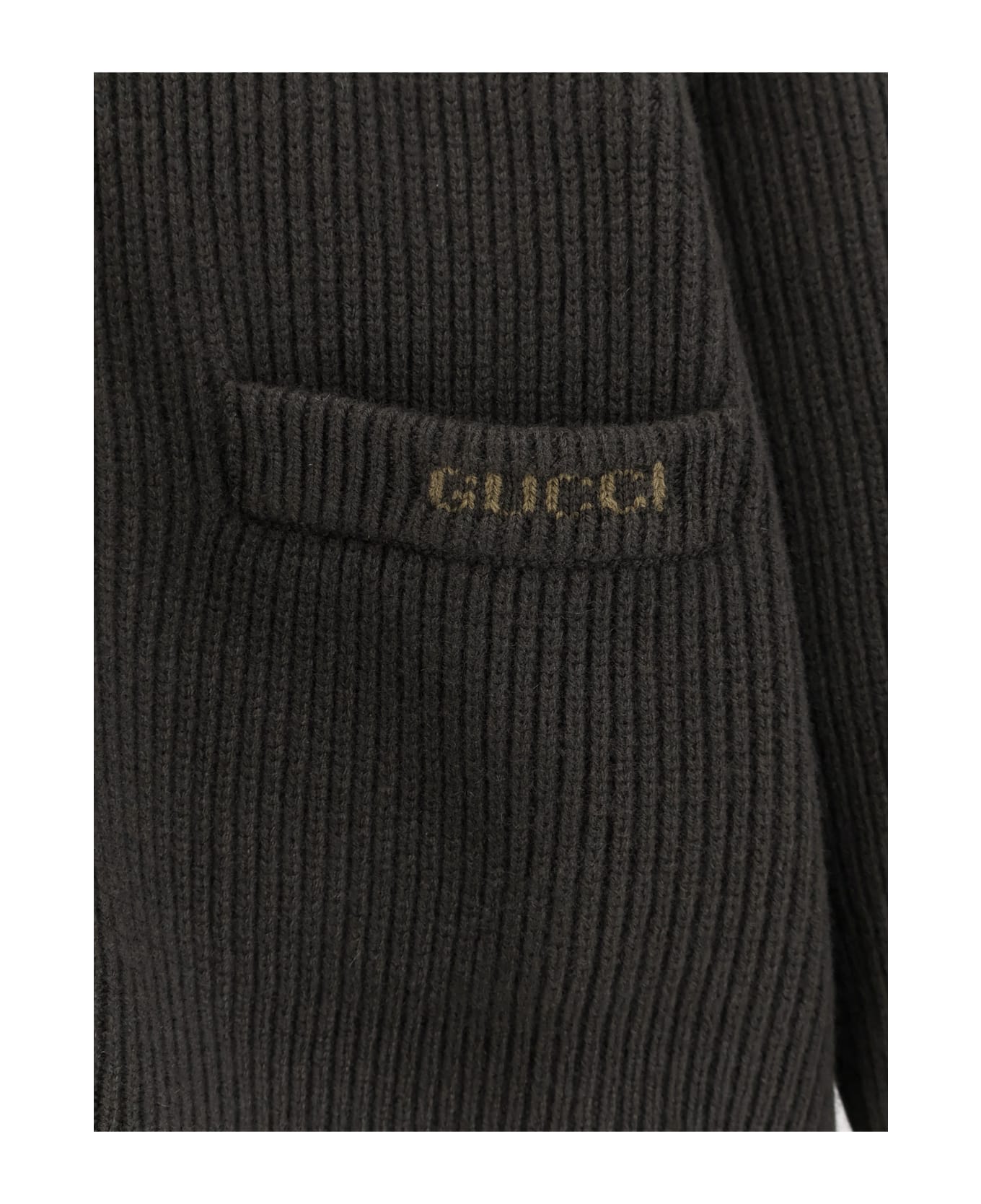 Gucci Ribbed Wool And Cashmere Cardigan - MILITARY GREEN/GREEN