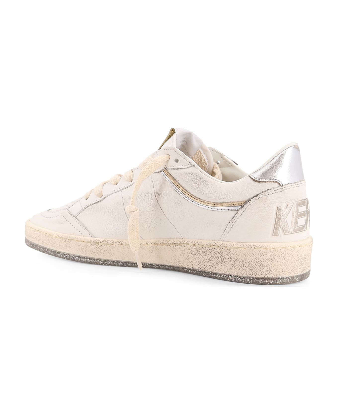 Golden Goose Ball Star With Padded Collar Low-top Leather Snakers - Grey スニーカー