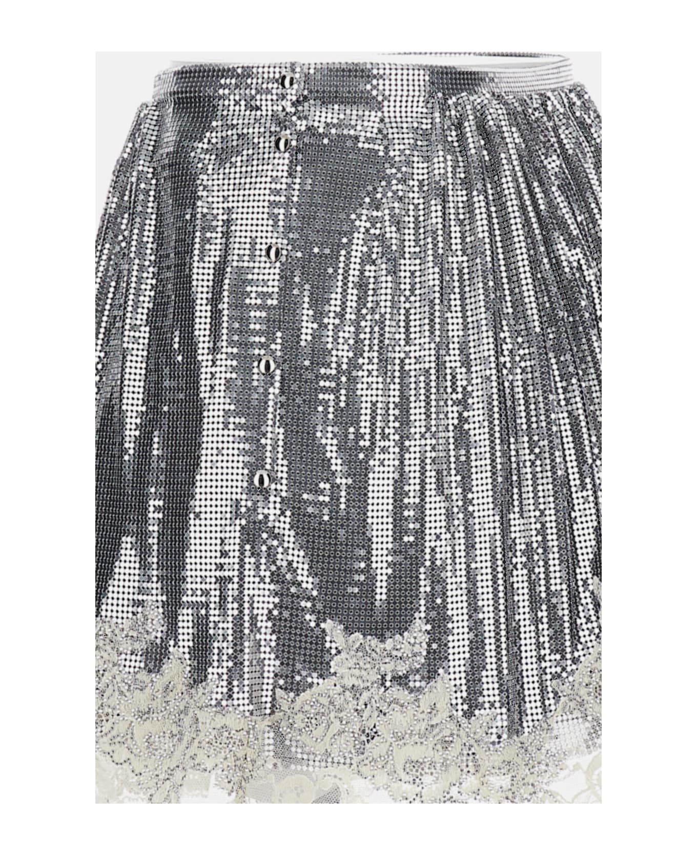 Paco Rabanne Mini Skirt - Silver