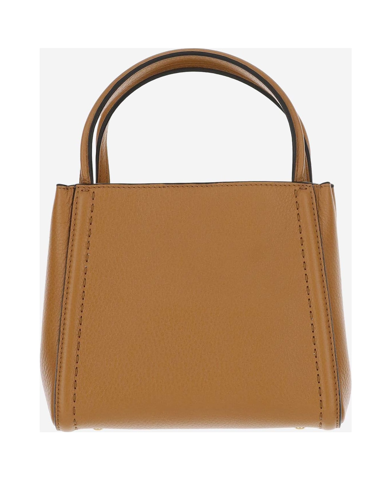 Valentino Garavani Alltime Small Handbag Made Of Grained Calf Leather - Beige