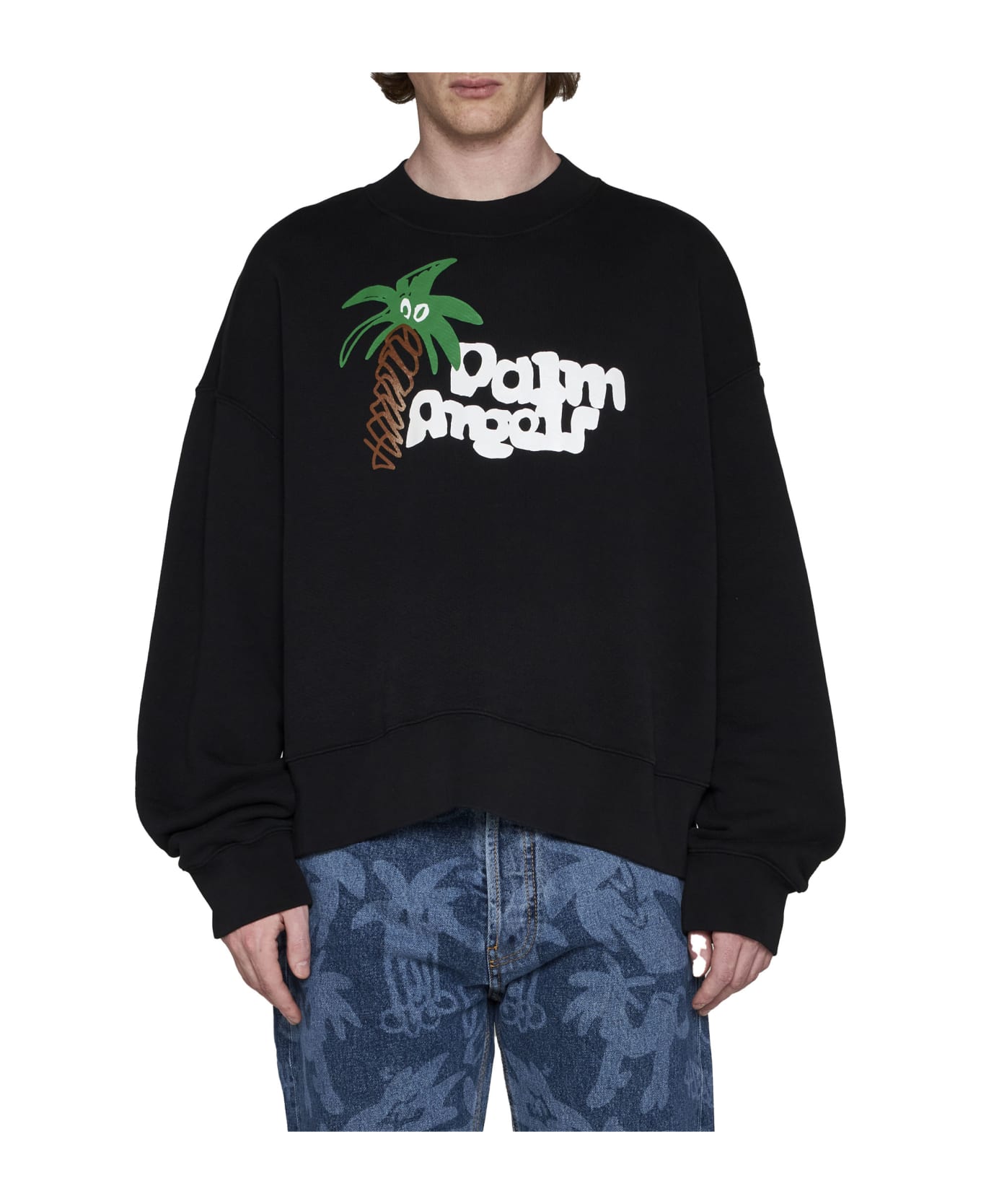 Palm Angels Sketchy Logo Sweatshirt - Black フリース