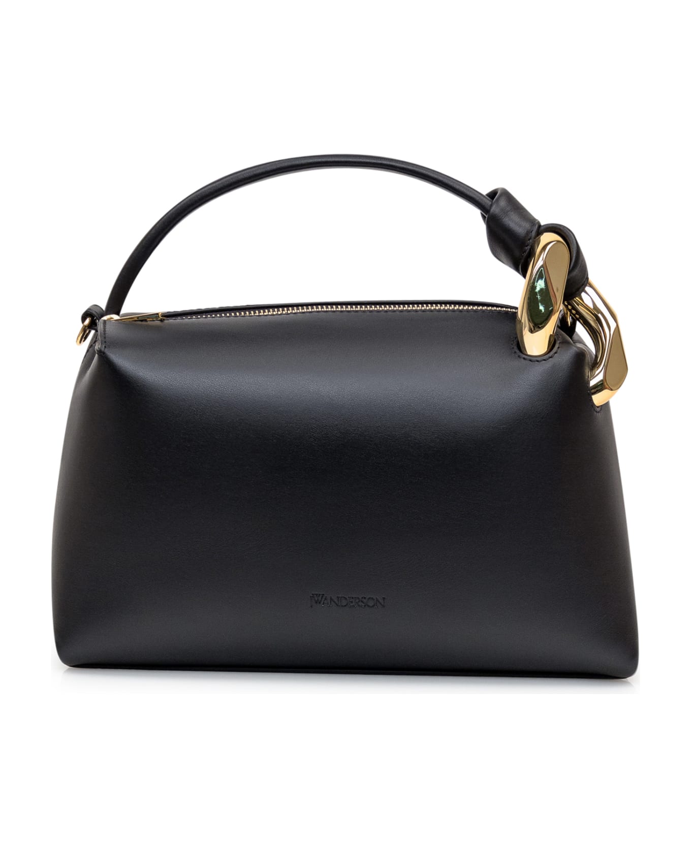 J.W. Anderson Corner Shoulder Bag In Black Leather - BLACK