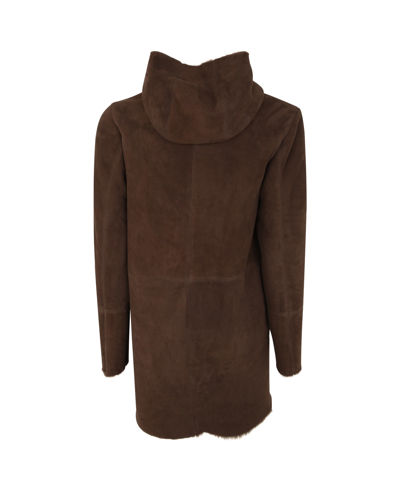 Giorgio Brato Sheepskin Long Coat With Hood - Taupe コート