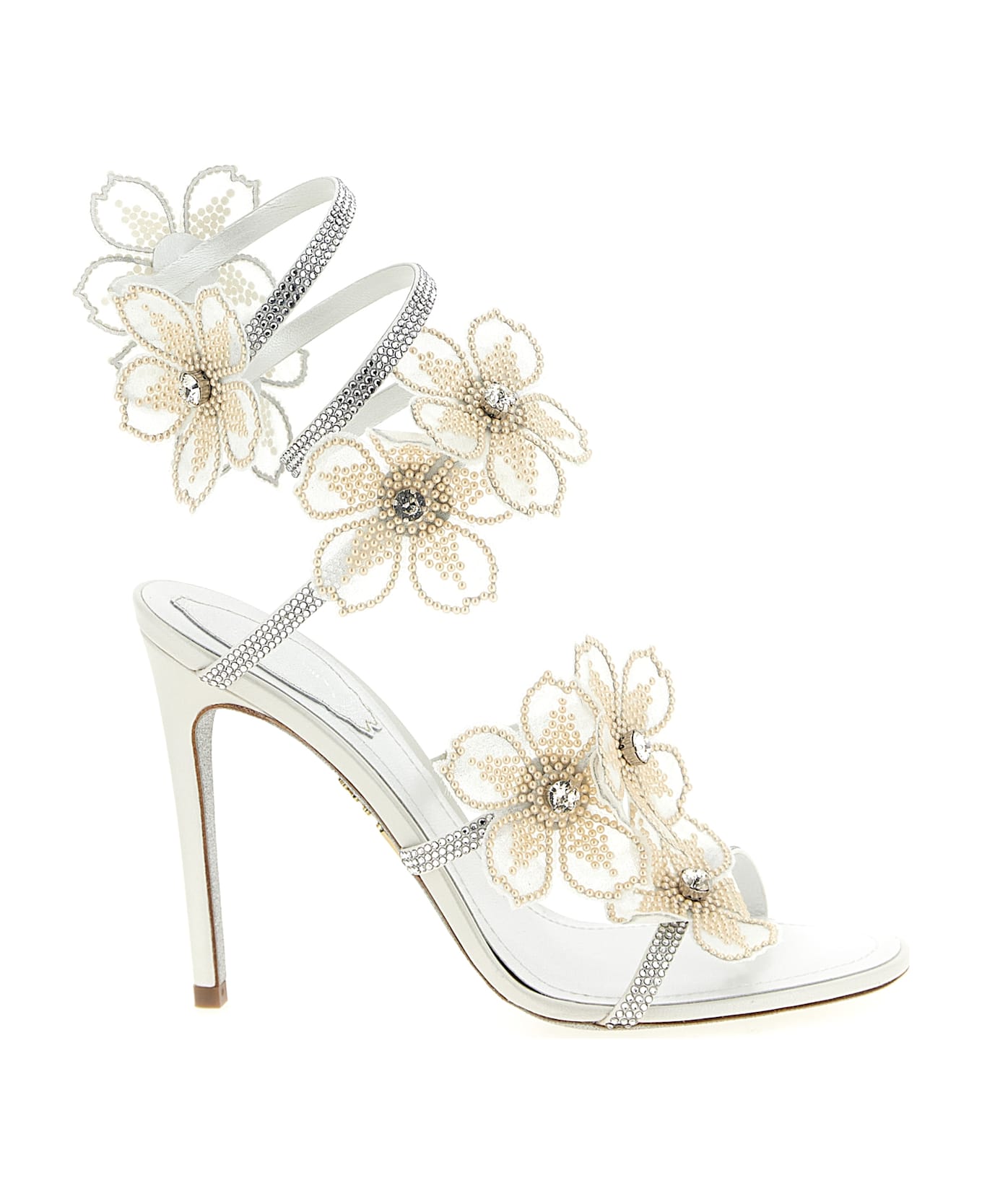 René Caovilla 
peach Flower
 Sandals - White